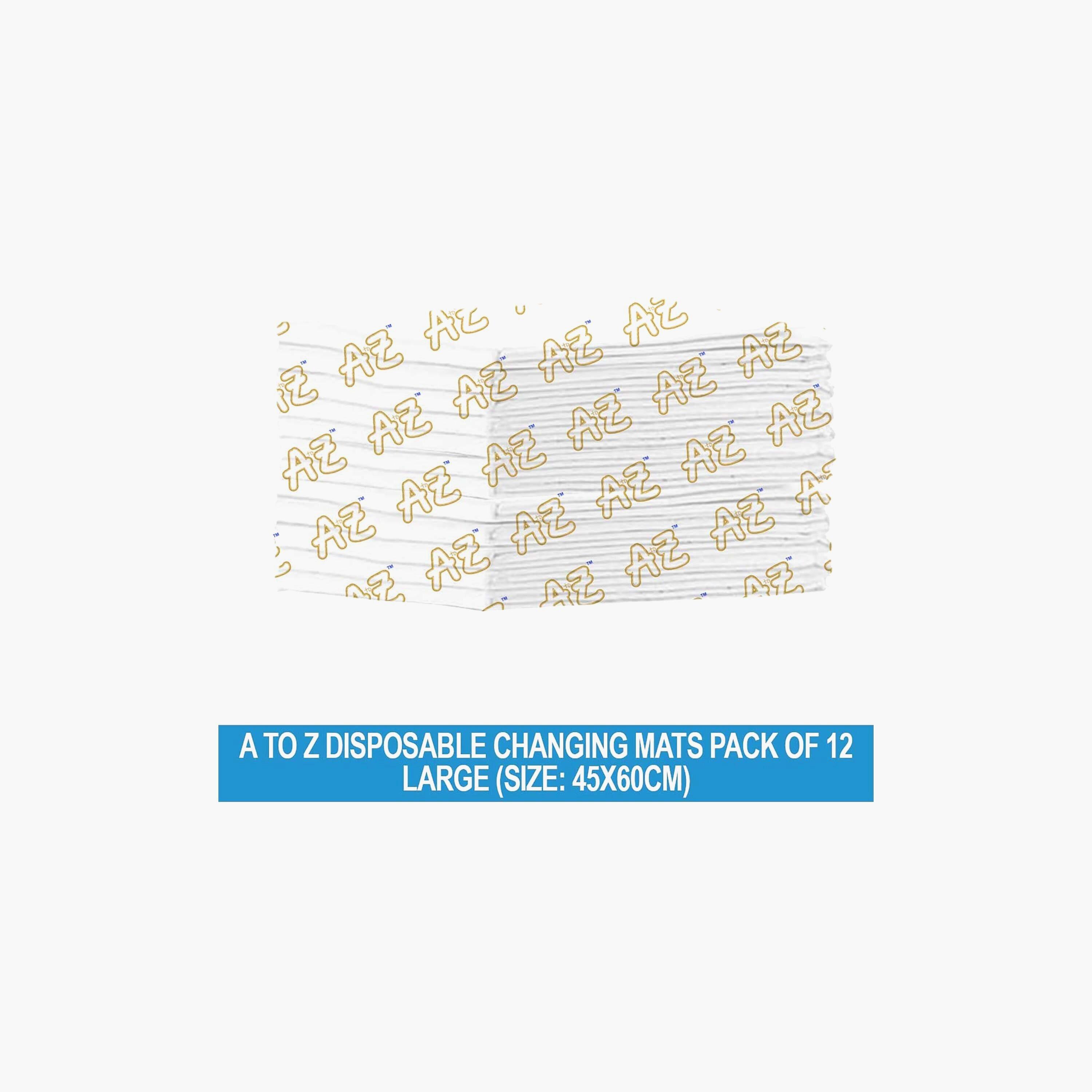 Star Babies Pack of 12 Disposable Changing Mats - 45 x 60 cm, White-baby-diapering-changingmats-image-2