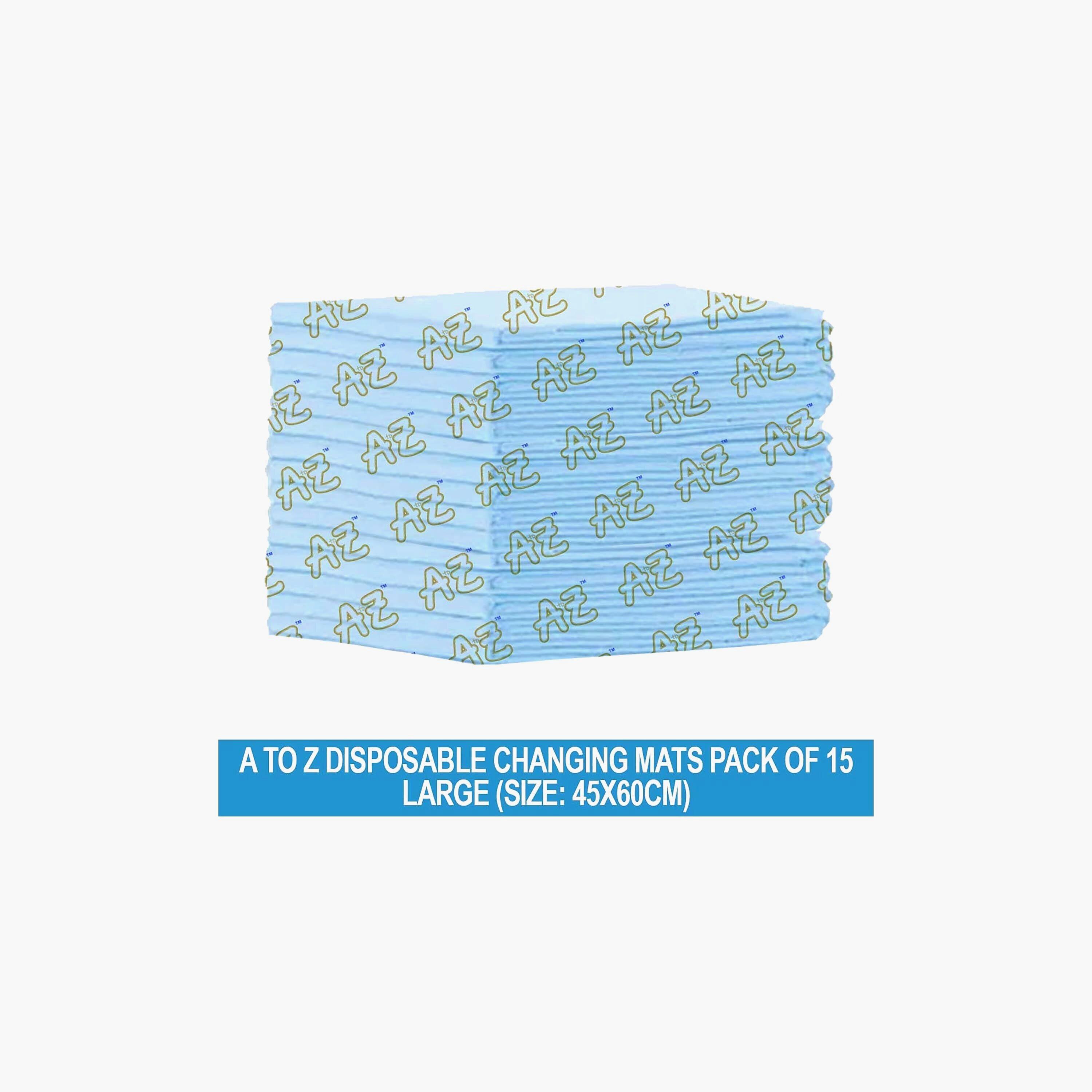 Star Babies Pack of 15 Disposable Changing Mats - 45 x 60 cm, Blue-baby-diapering-changingmats-image-2