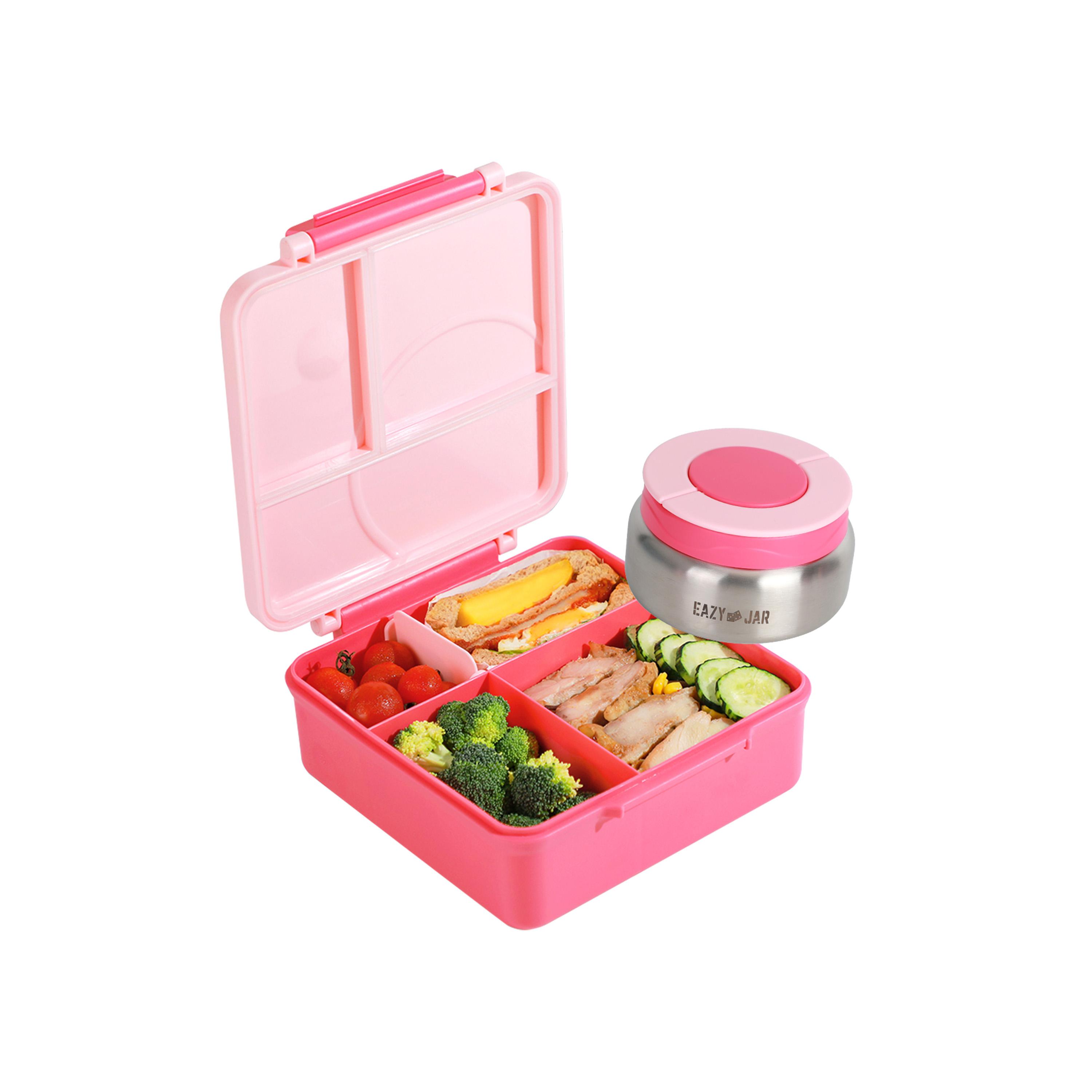 Eazy Kids 3/4 Compartments Jumbo Lunch Box with Bowl, Spoon & Fork-school-lunchessentials-lunchboxes-image-3