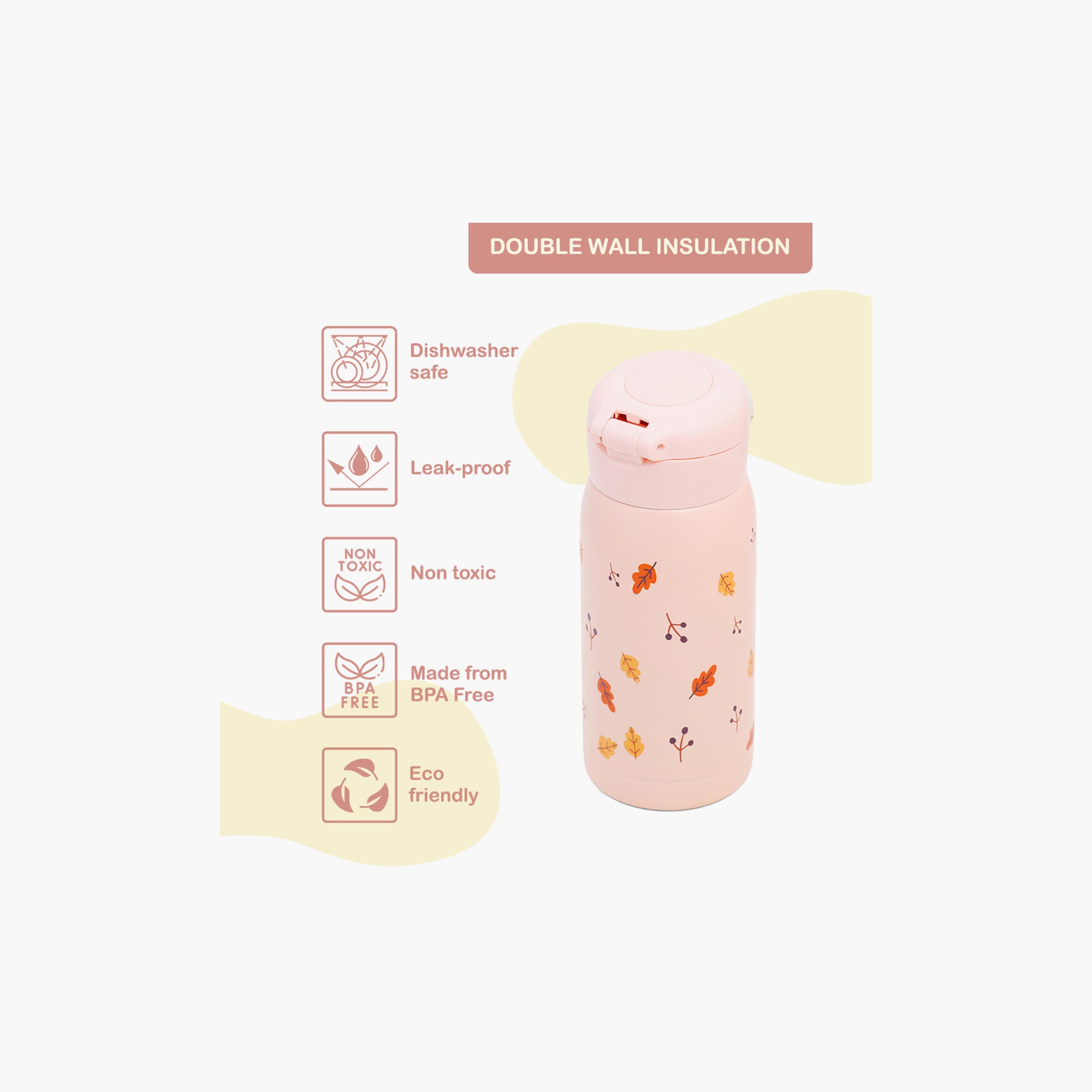 Eazy Kids Insulated School Water Bottle, Pink, 350 ml-school-waterbottles-image-4