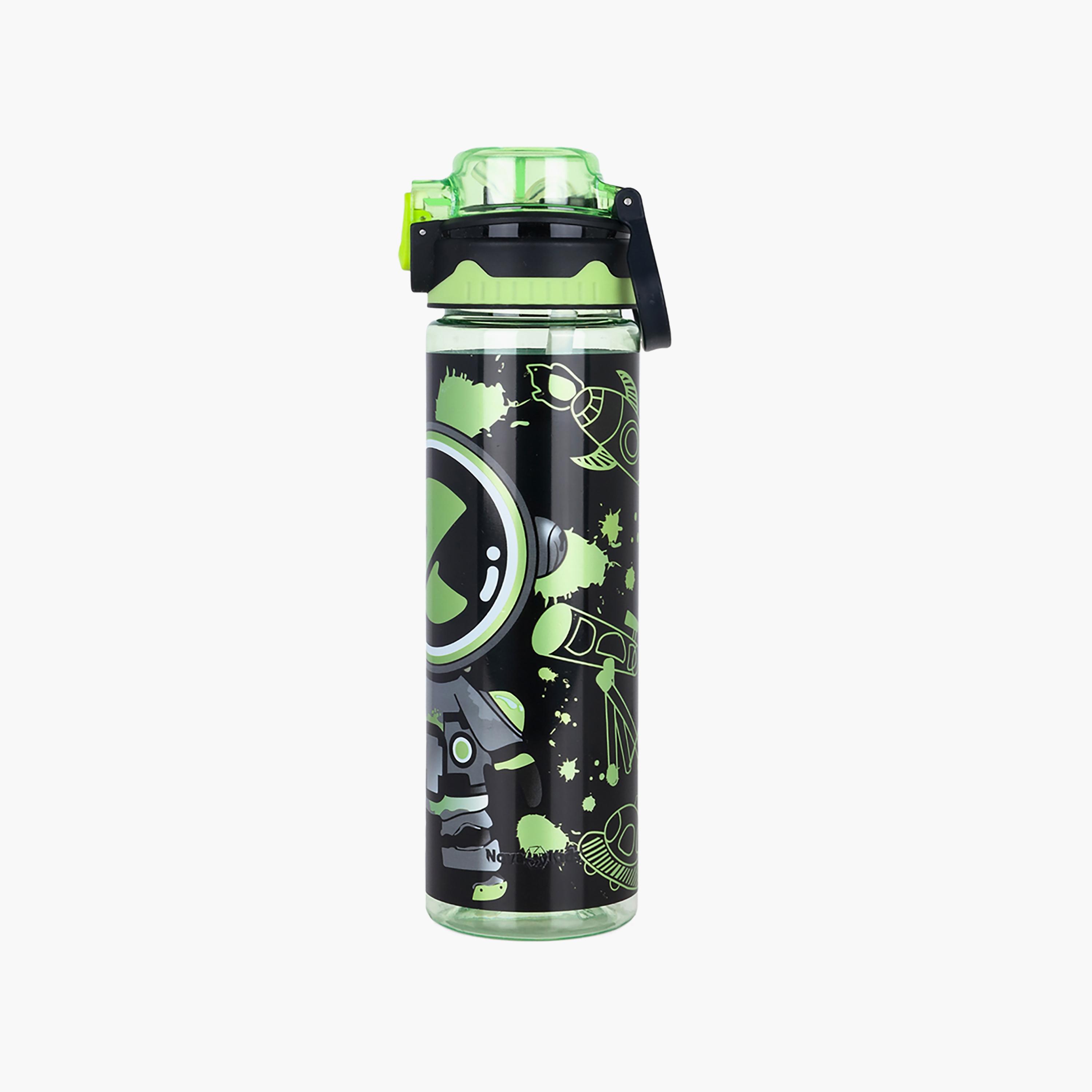زجاجة مياه خالية من مادة BPA مع ماصة من نوفا كيدز، أسود، 700 مل-school-waterbottles-image-3
