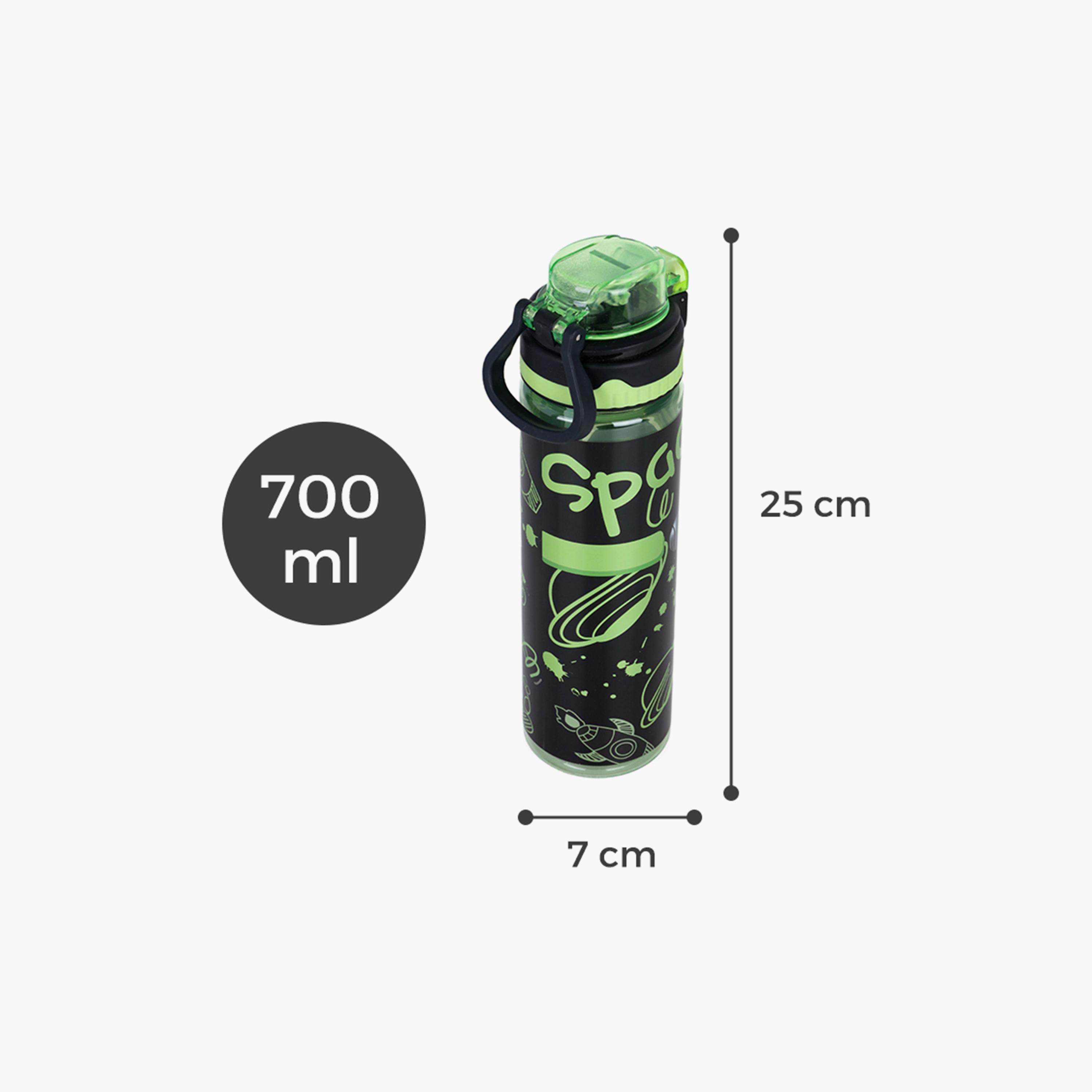 زجاجة مياه خالية من مادة BPA مع ماصة من نوفا كيدز، أسود، 700 مل-school-waterbottles-image-4