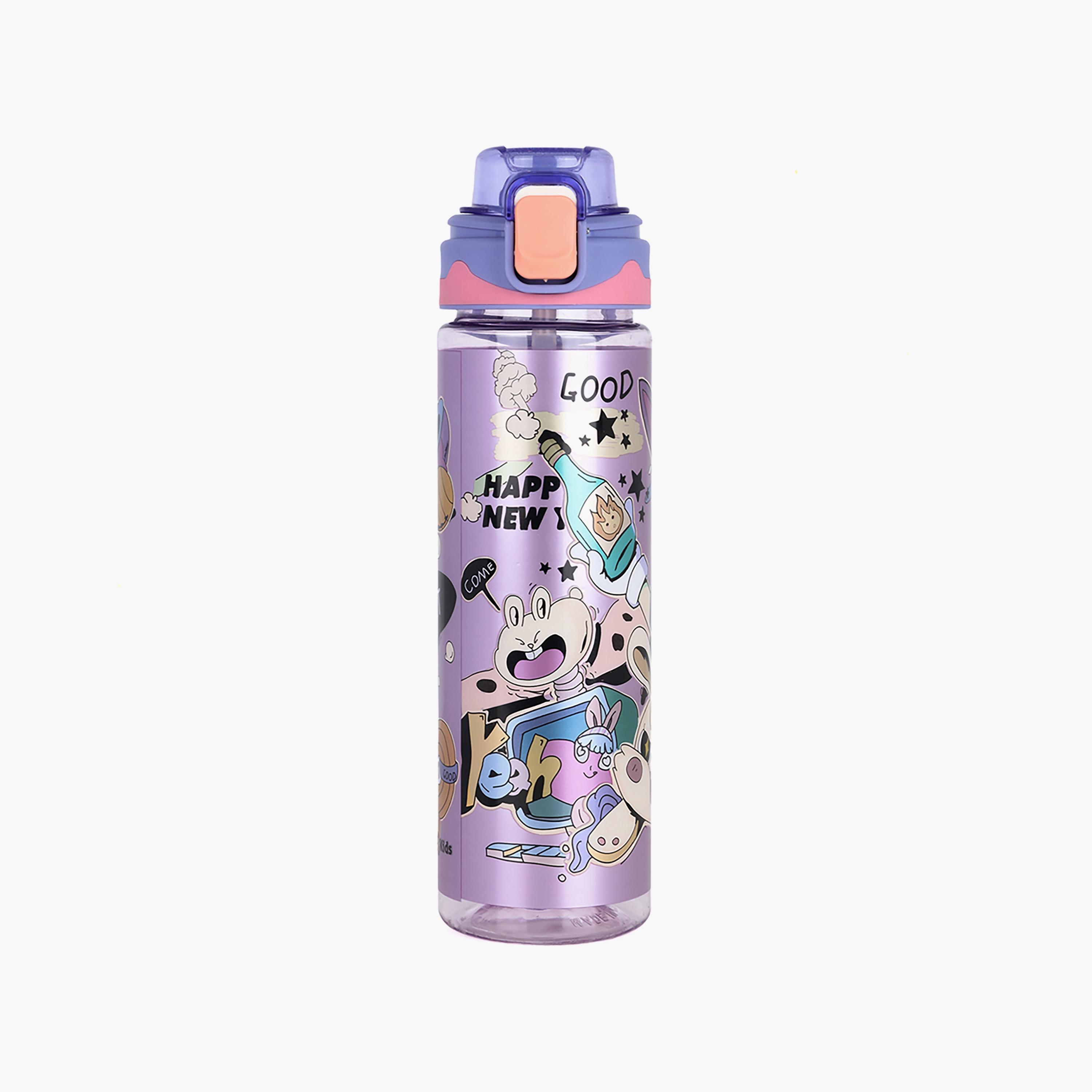 Nova Kids BPA Free Water Bottle with Straw, Purple, 700 ml-school-waterbottles-image-1