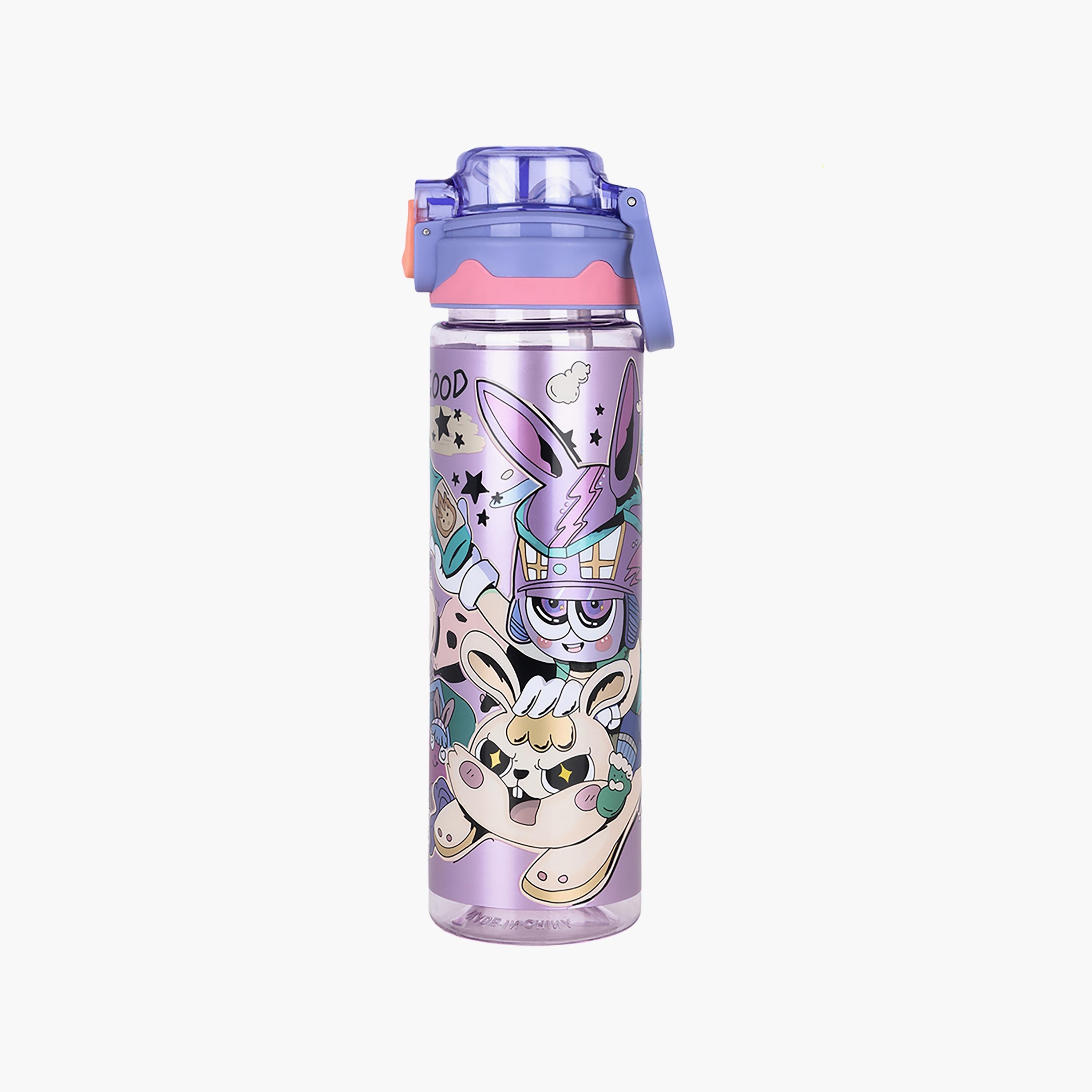 Nova Kids BPA Free Water Bottle with Straw, Purple, 700 ml-school-waterbottles-image-3