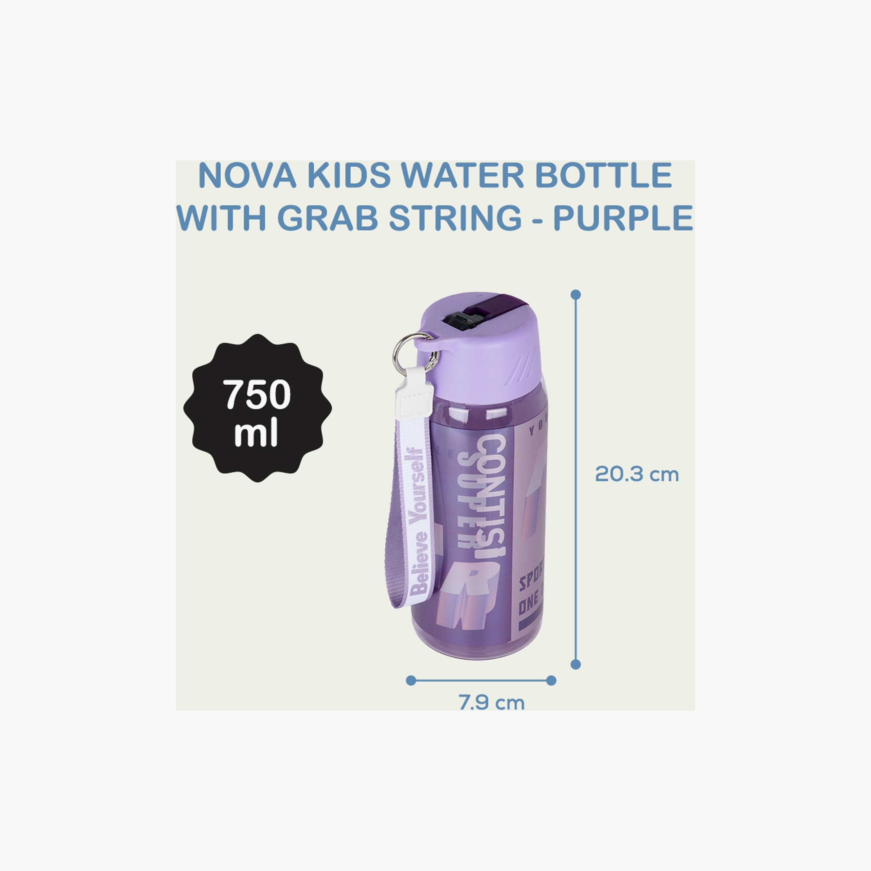 Nova Kids BPA Free Water Bottle with Straw, Purple, 750 ml-school-waterbottles-image-4