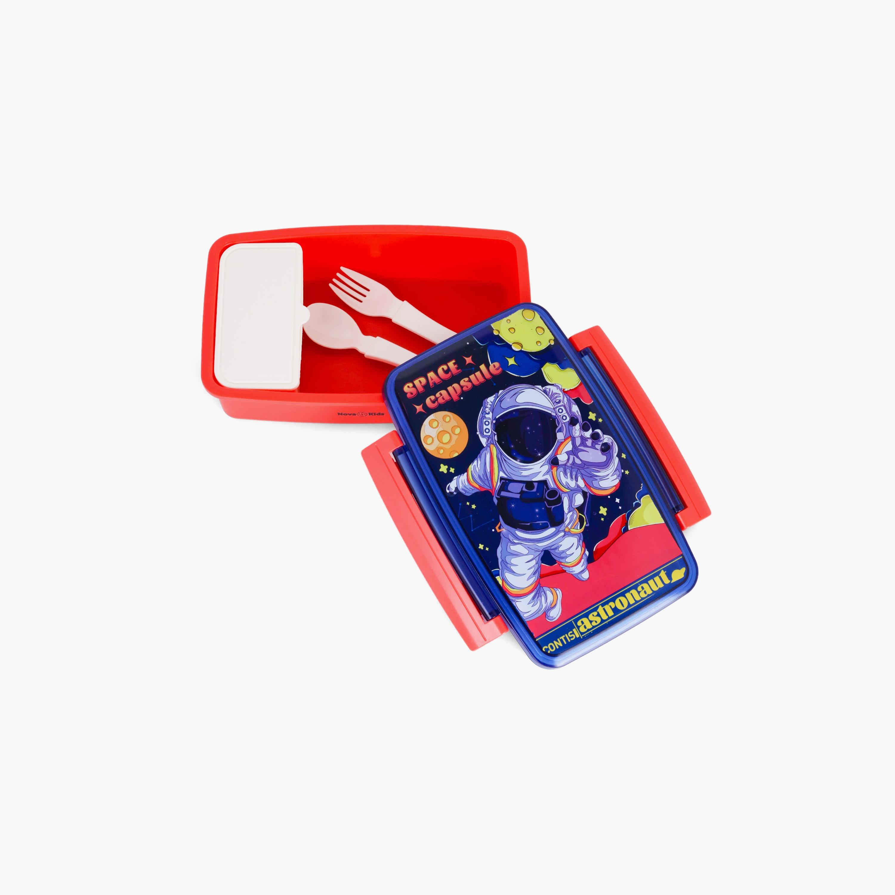 صندوق غداء بينتو مع ملعقة وشوكة من نوفا كيدز، رائد فضاء، أزرق-school-lunchessentials-lunchboxes-image-5