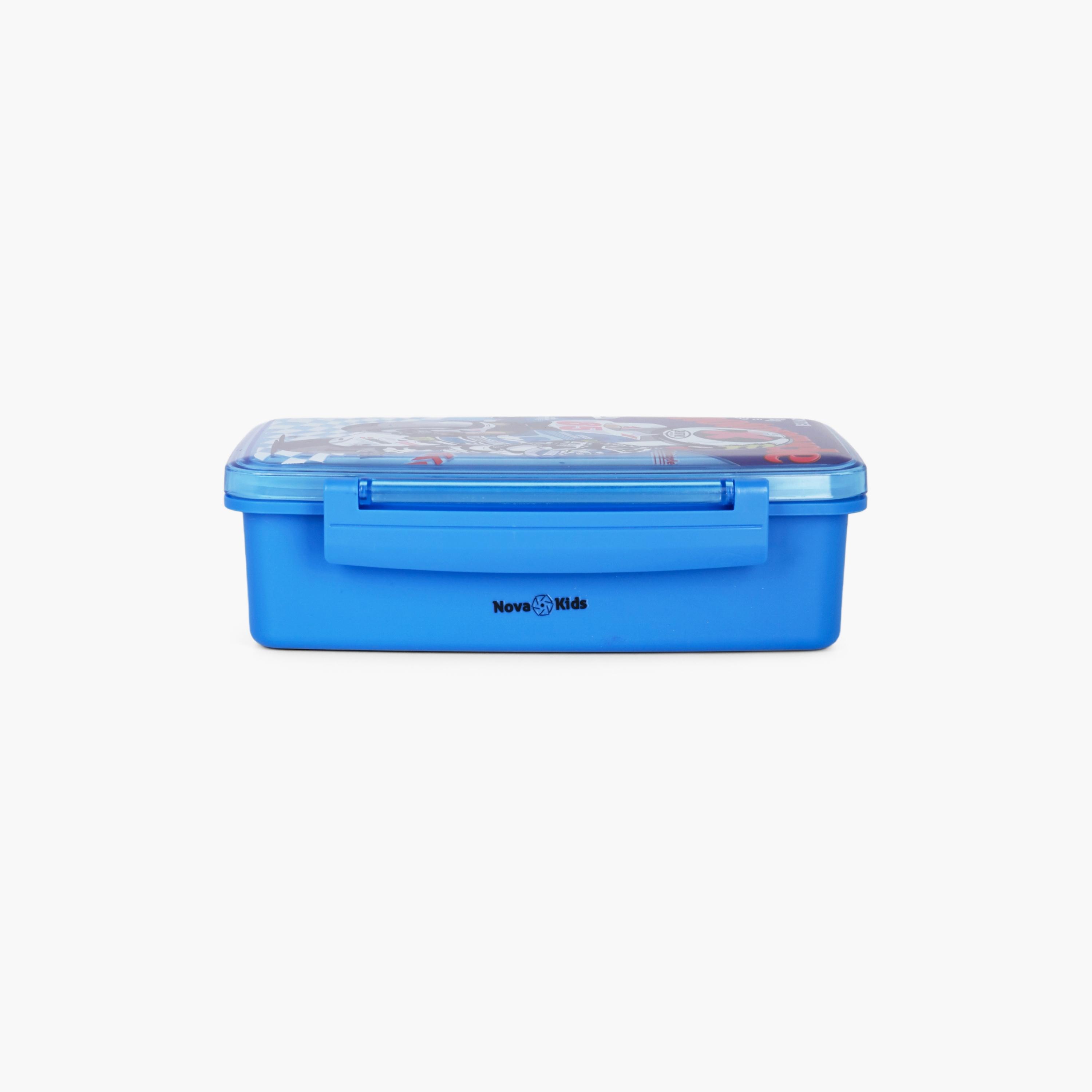 صندوق غداء بينتو مع ملعقة وشوكة من نوفا كيدز، دراجة نارية، أزرق-school-lunchessentials-lunchboxes-image-3