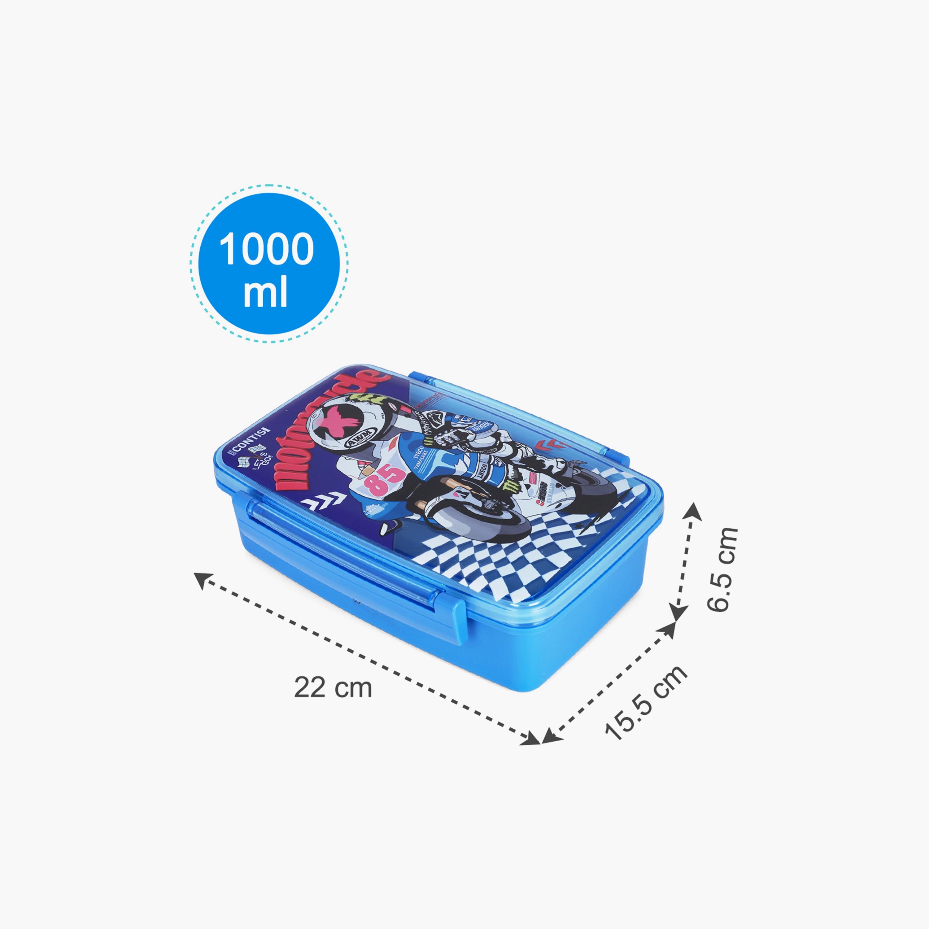 صندوق غداء بينتو مع ملعقة وشوكة من نوفا كيدز، دراجة نارية، أزرق-school-lunchessentials-lunchboxes-image-4