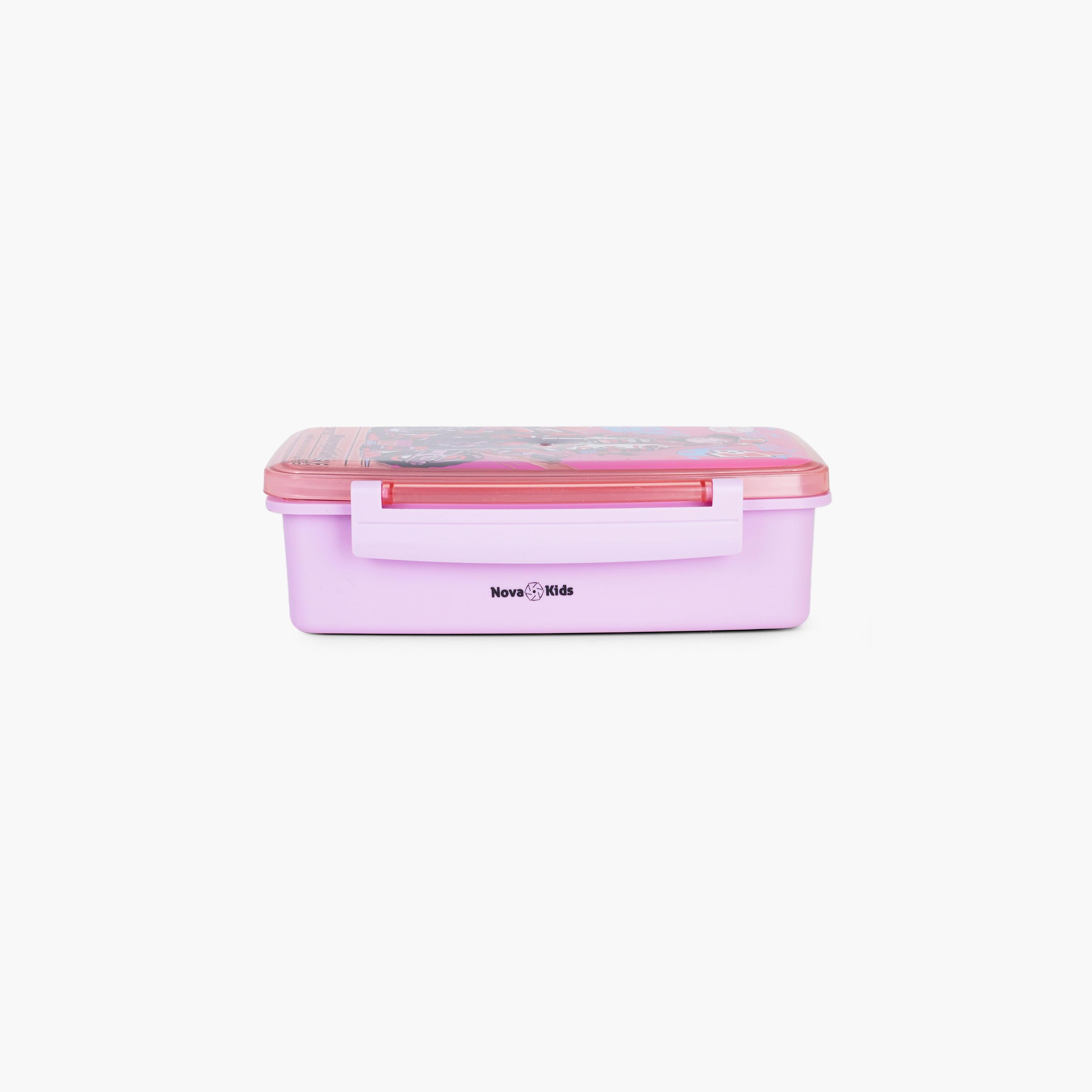 Nova Kids Bento Lunch Box with Spoon & Fork, Motorbike, Pink-school-lunchessentials-lunchboxes-image-3