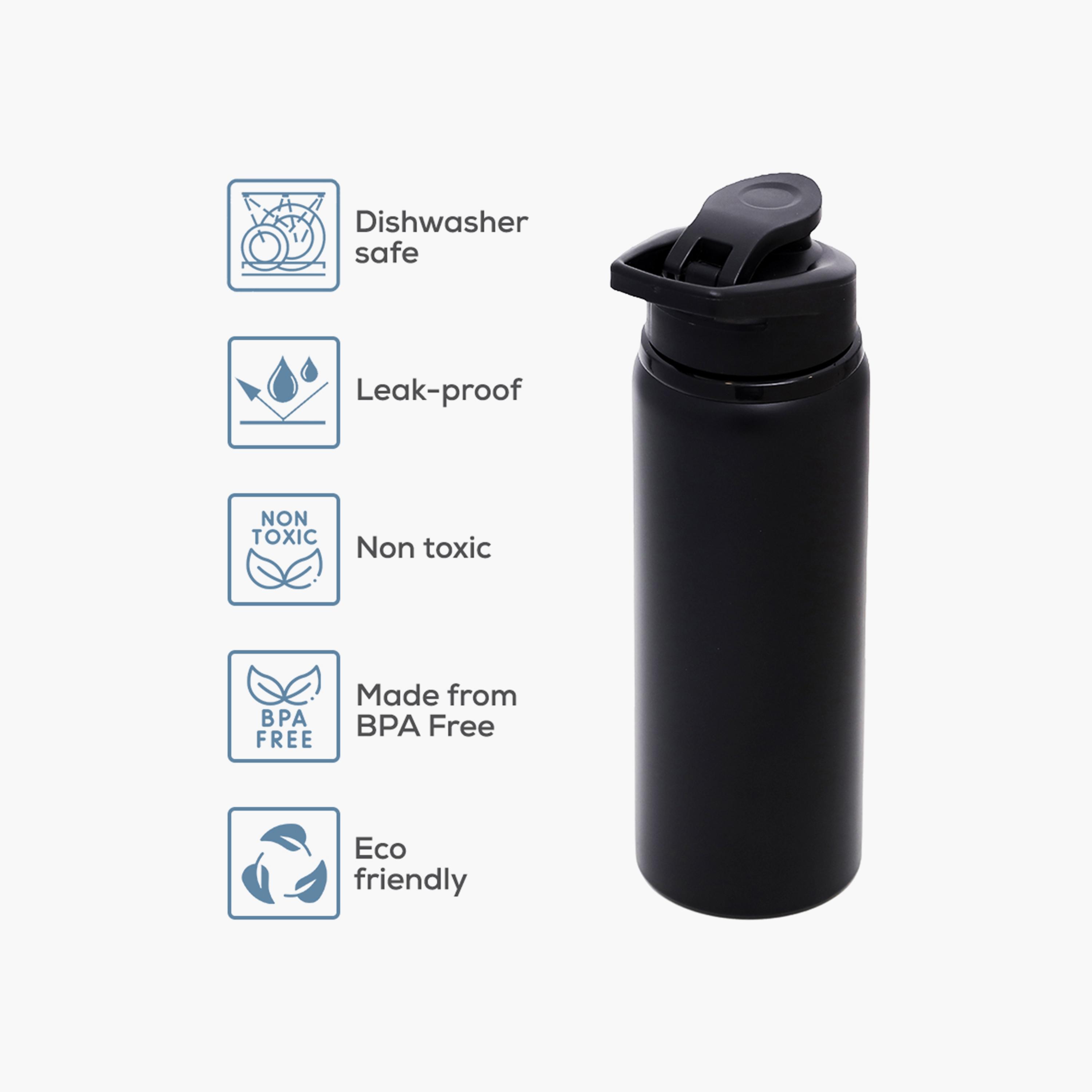 HYDROBREW Stainless Steel Sports Water Bottle, Black, 700ml-school-waterbottles-image-5