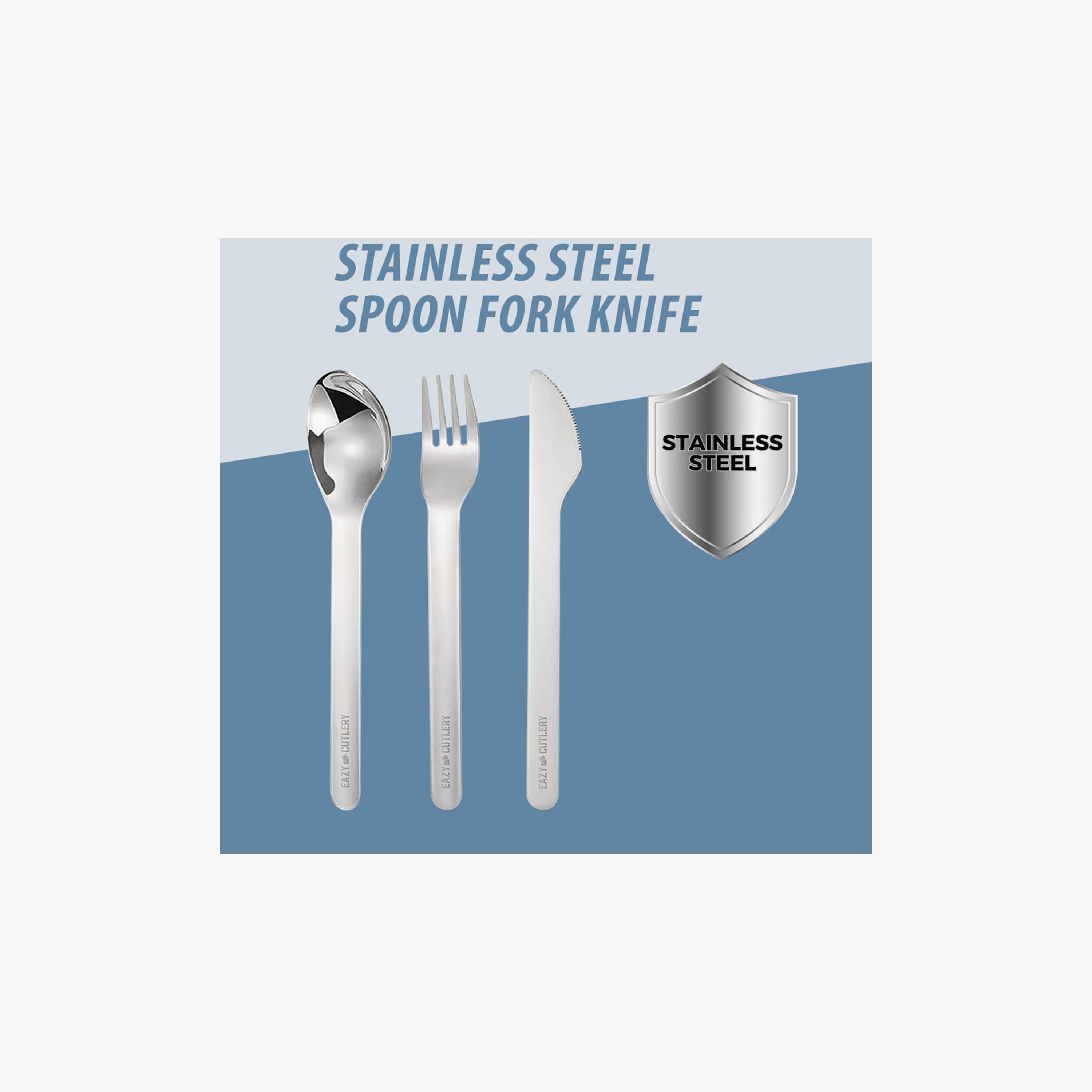 Eazy Kids Spoon, Fork & Knife with Silicone Case Cutlery Set -baby-feeding-mealtimeessentials-image-3