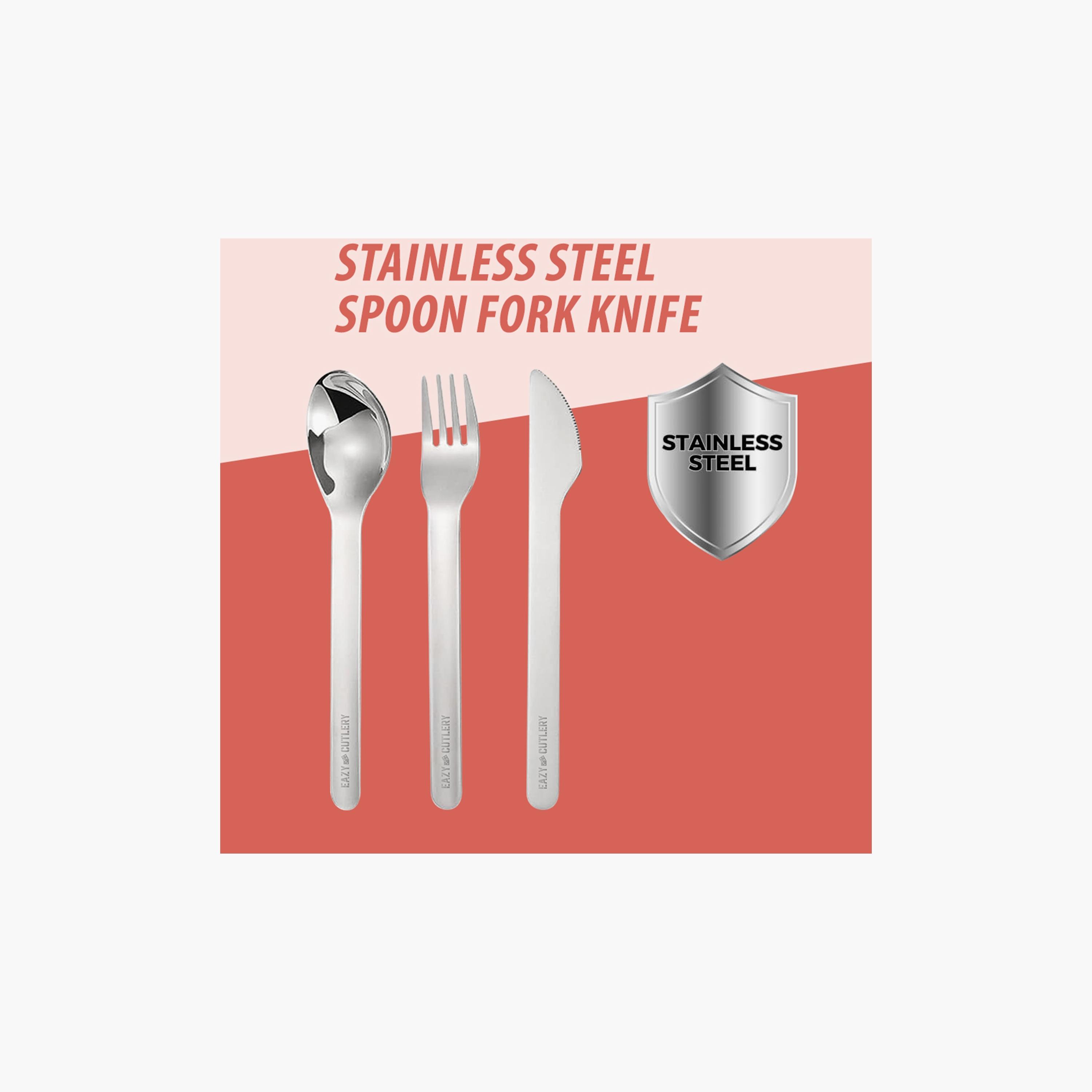 Eazy Kids Spoon, Fork & Knife with Silicone Case Cutlery Set -baby-feeding-mealtimeessentials-image-3