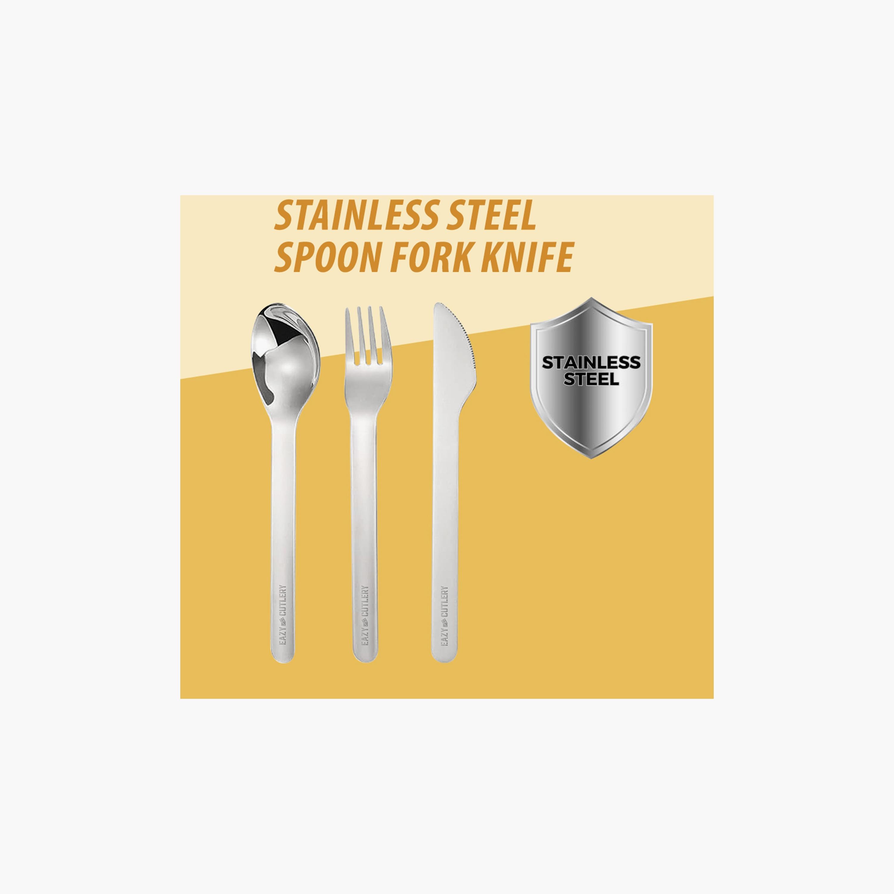 Eazy Kids Spoon, Fork & Knife with Silicone Case Cutlery Set -baby-feeding-mealtimeessentials-image-3