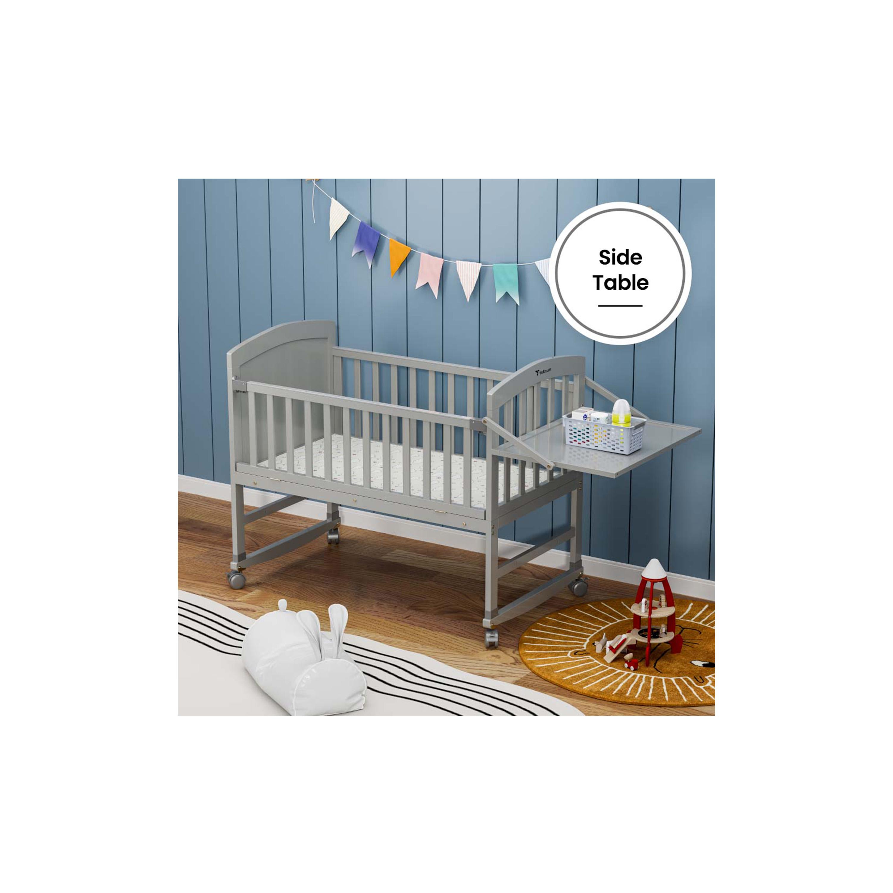 Teknum 7-in-1 Convertible Bed with Mattress, Mosquito Net & Detachable Wheels-baby-nursery-furniture-cribsandbeds-babycribs-image-11