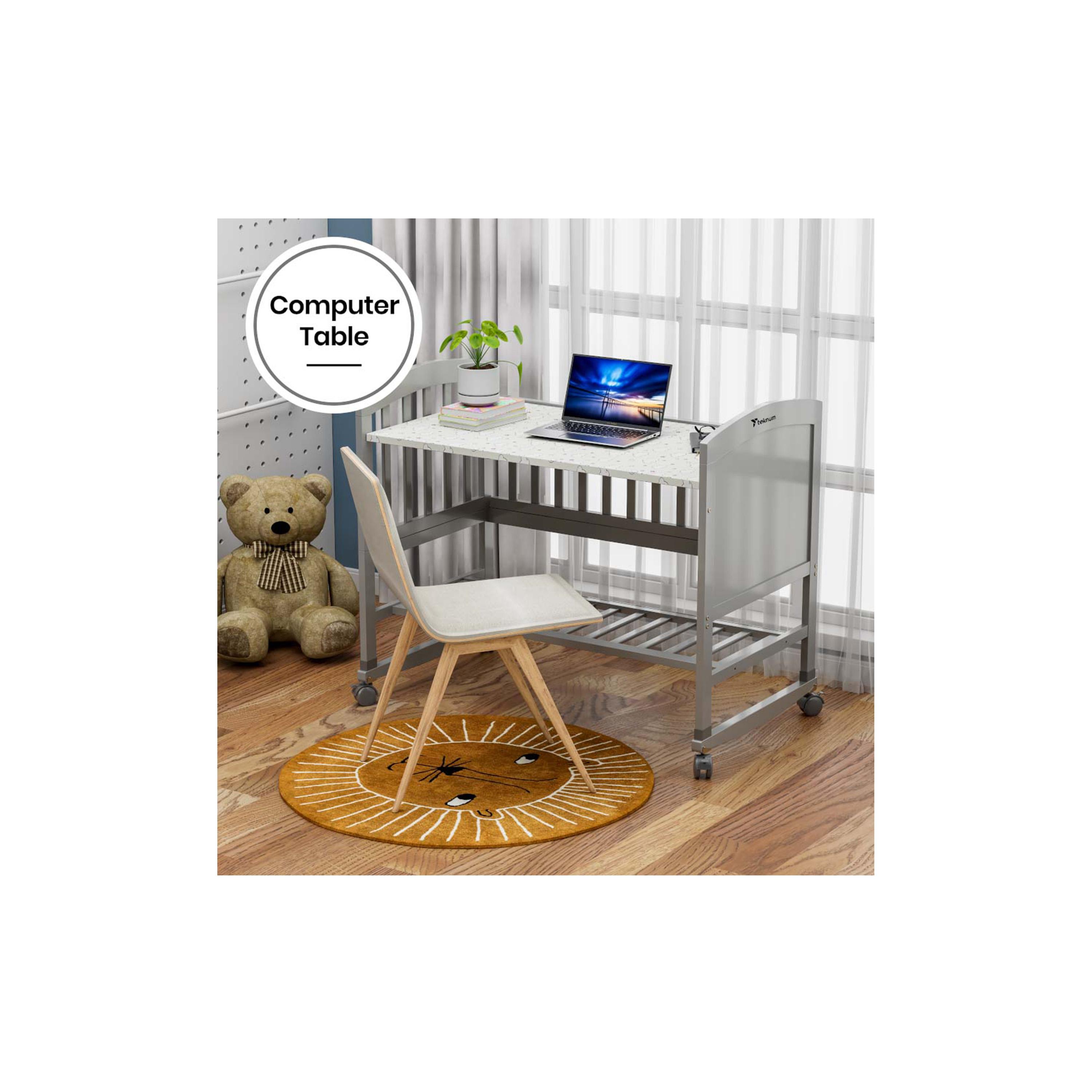 Teknum 7-in-1 Convertible Bed with Mattress, Mosquito Net & Detachable Wheels-baby-nursery-furniture-cribsandbeds-babycribs-image-9