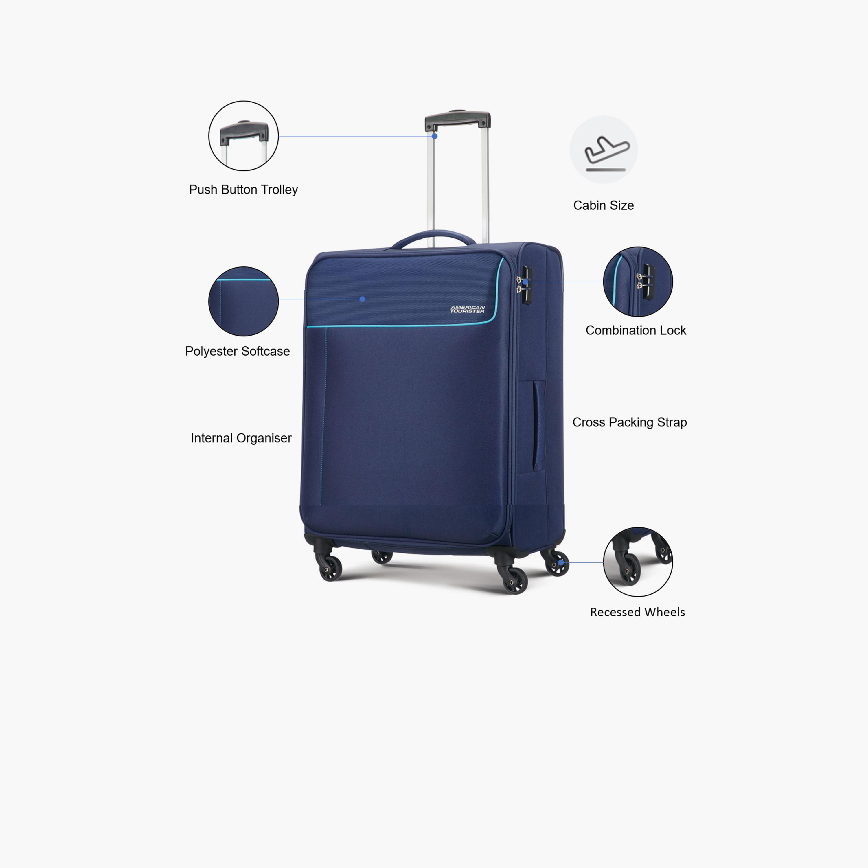 American Tourister Jamaica 55 CM Small Cabin Polyester Softcase Four-Wheeler Luggage Bag with TSA Lock-travel-luggagesandbags-luggage-image-12