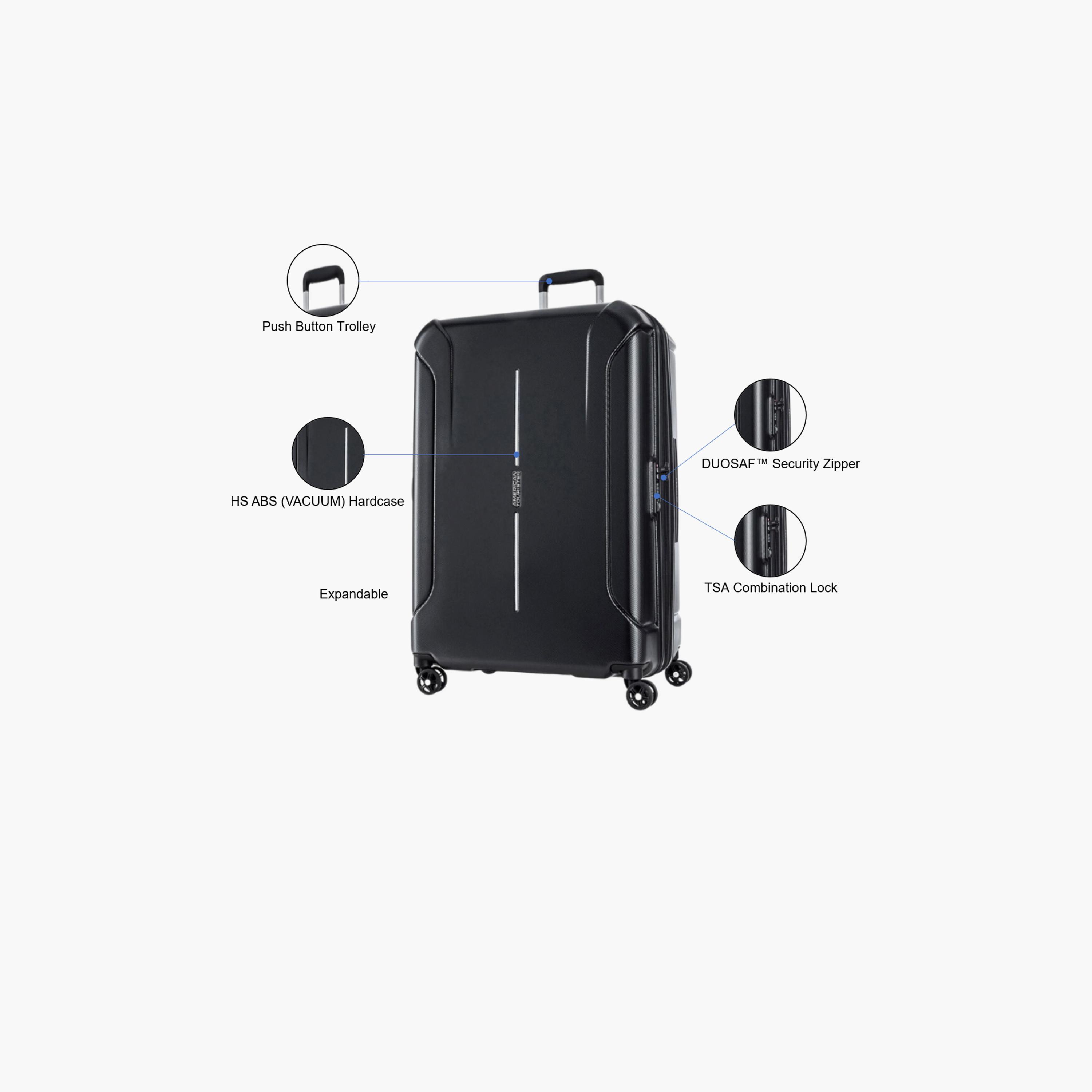 American Tourister TECHNUM NEXT 86 CM Check-in HS ABS (VACUUM) Hard Sided 4-Wheeler Spinner Luggage Trolley Bag with TSA lock-travel-luggagesandbags-luggage-image-3