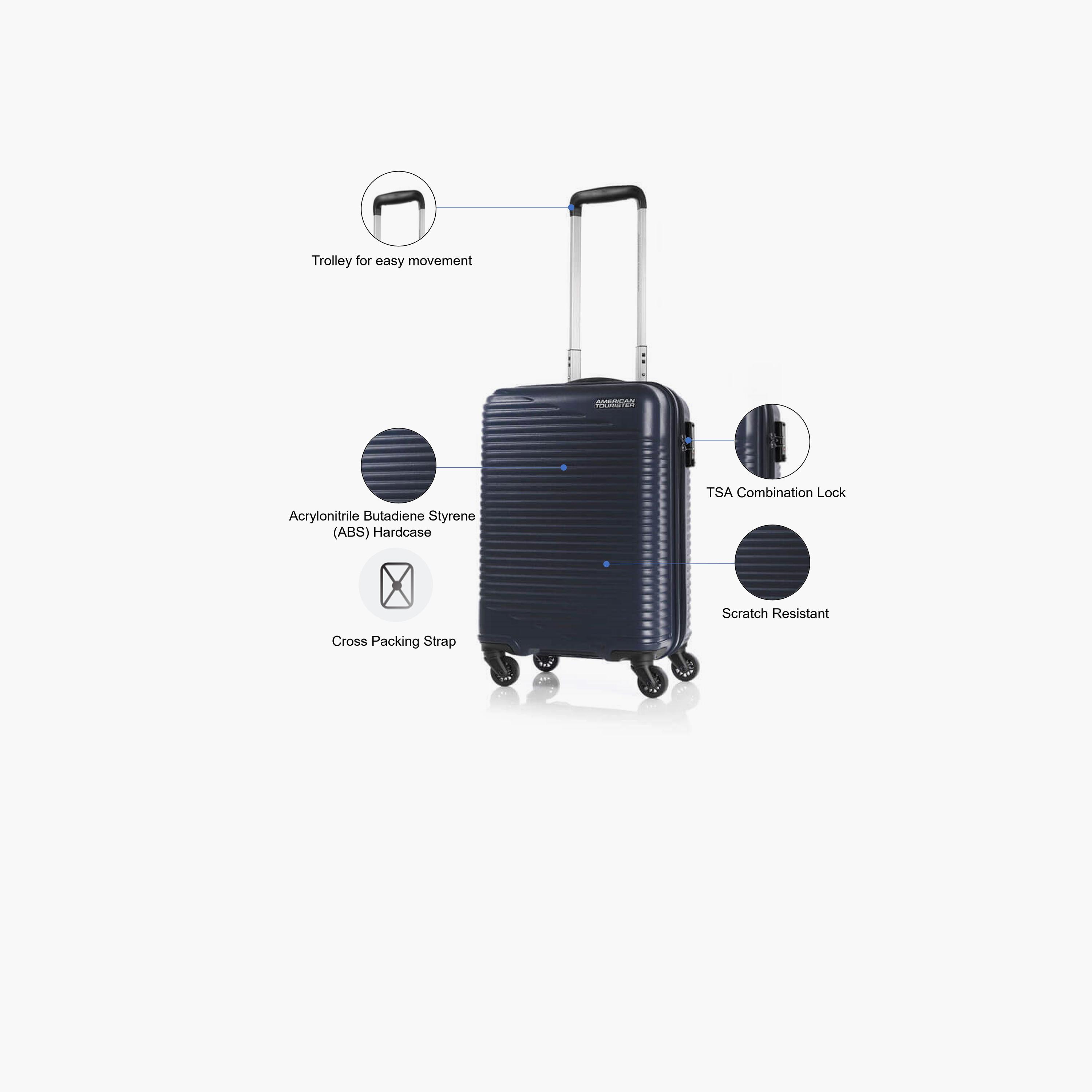 American Tourister Skypark 55 CM Small Cabin Polypropylene Hard Sided 4-Wheeler Spinner Trolley Bag with TSA Lock-travel-luggagesandbags-luggage-image-13