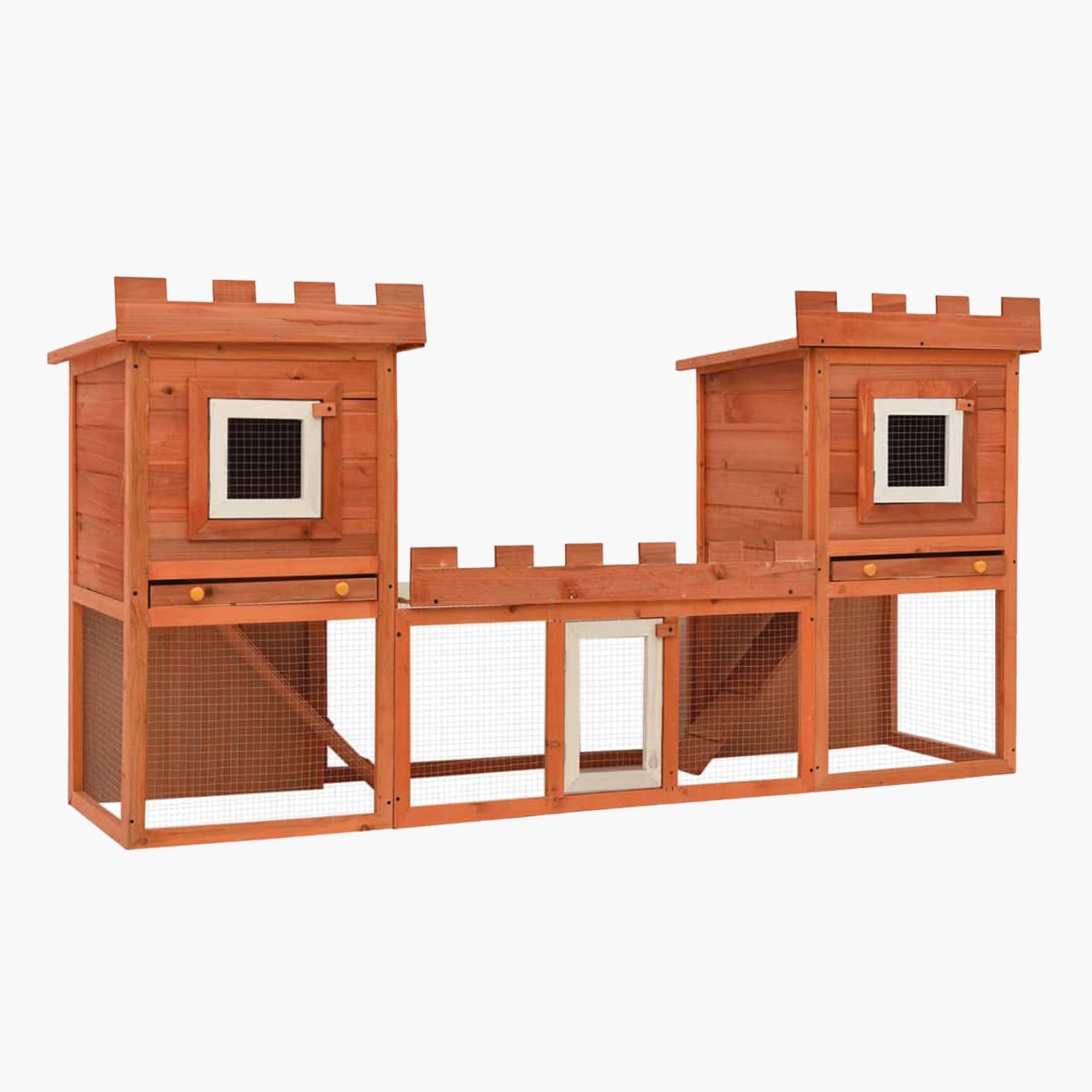 Shop VidaXL Outdoor Large Rabbit Hutch House and Pet Cage Online Home Centre UAE