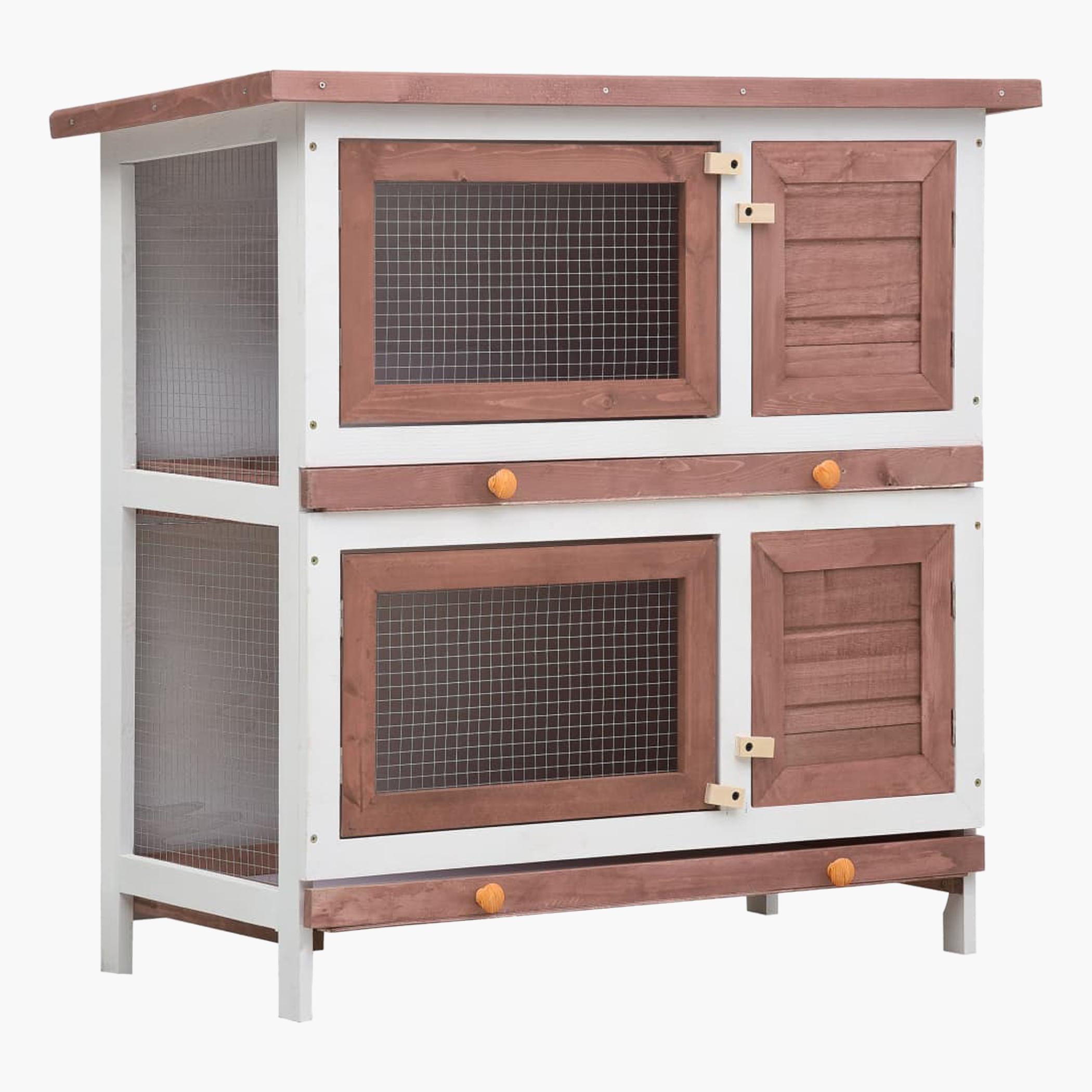 VidaXL 4-Door Outdoor Rabbit Hutch