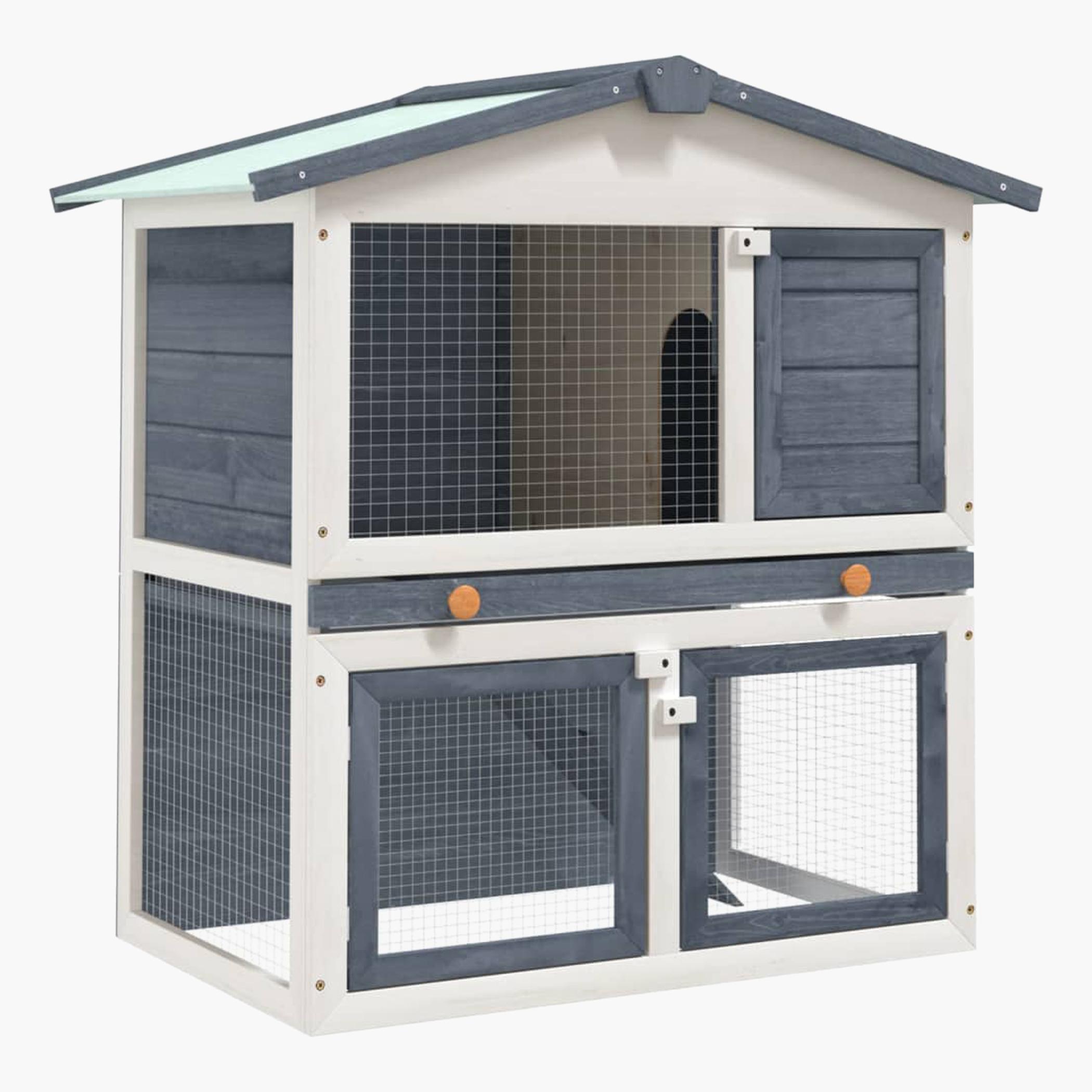 VidaXL 3-Door Outdoor Rabbit Hutch