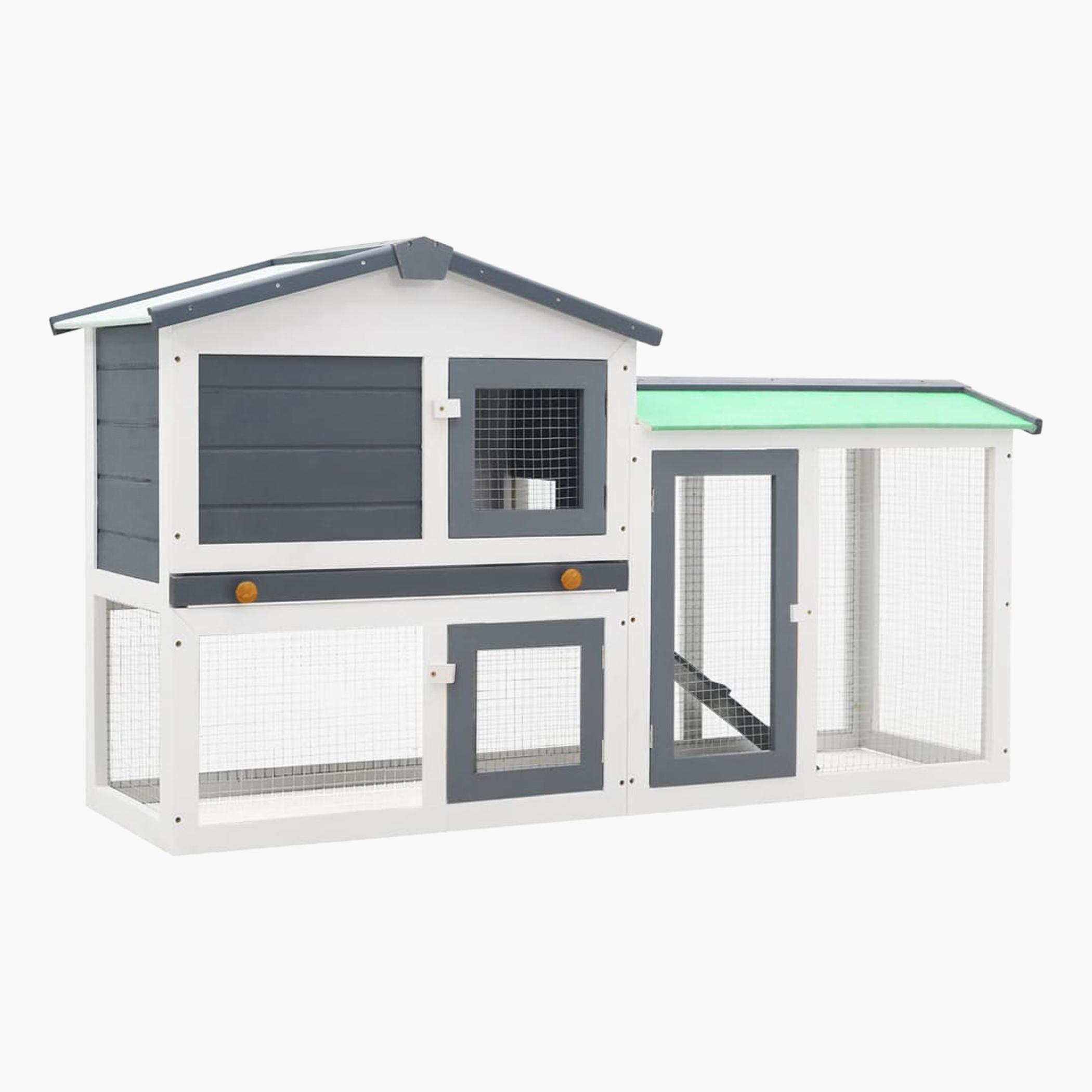 VidaXL Outdoor Wooden Rabbit Hutch - 45x45x84 cm