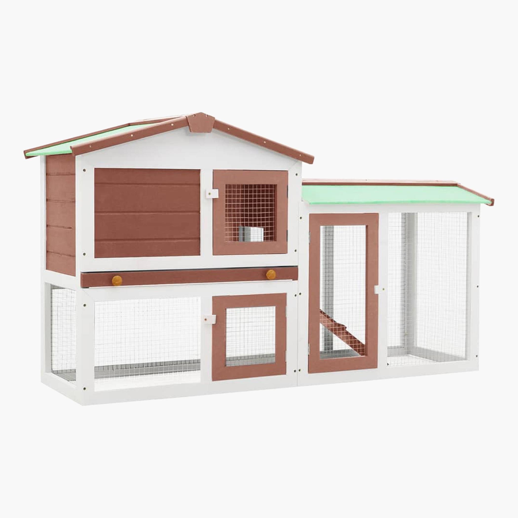 VidaXL Large Outdoor Rabbit Hutch - 145x45x84 cm