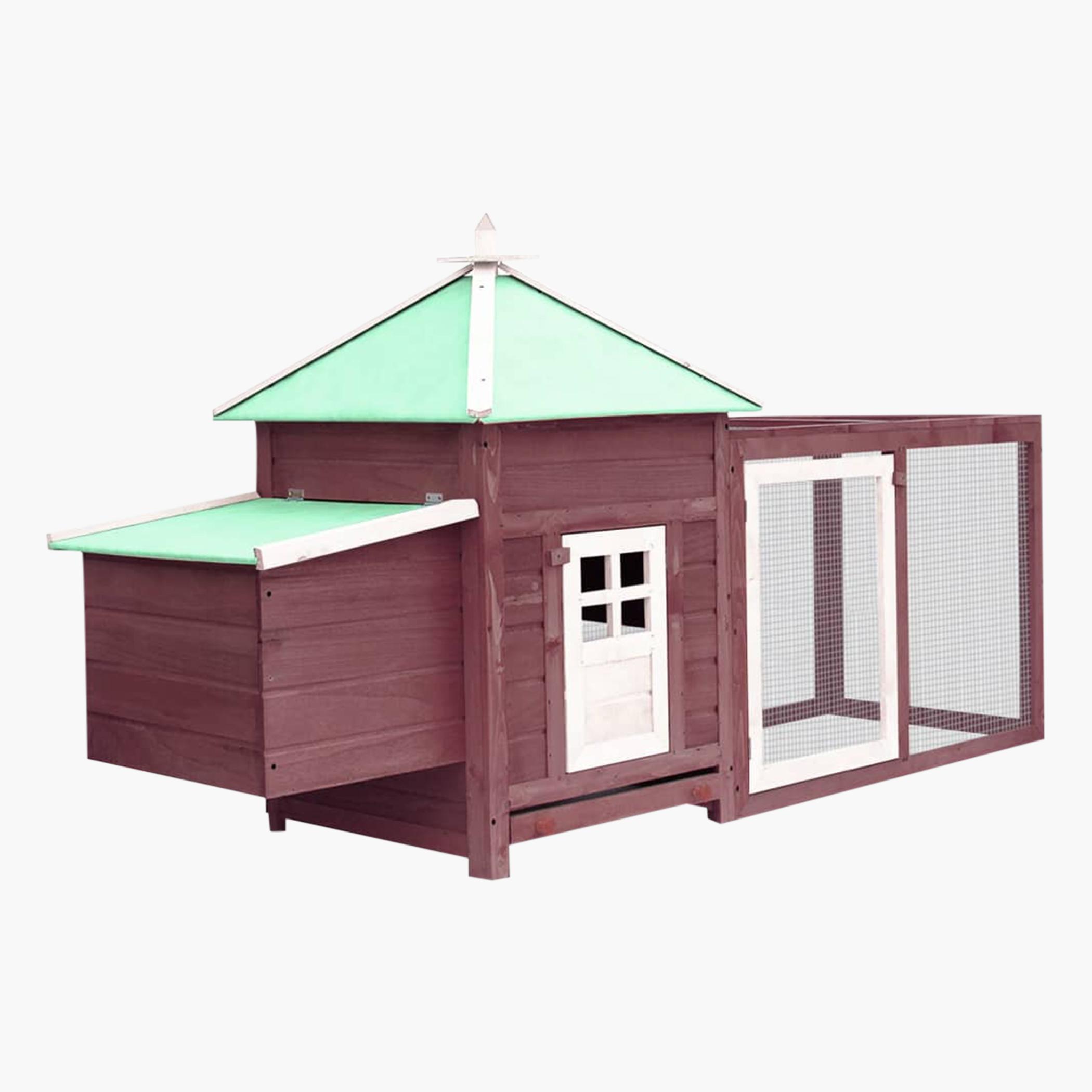 VidaXL Wooden Chicken Coop with Nest Box - 190x72x102 cm