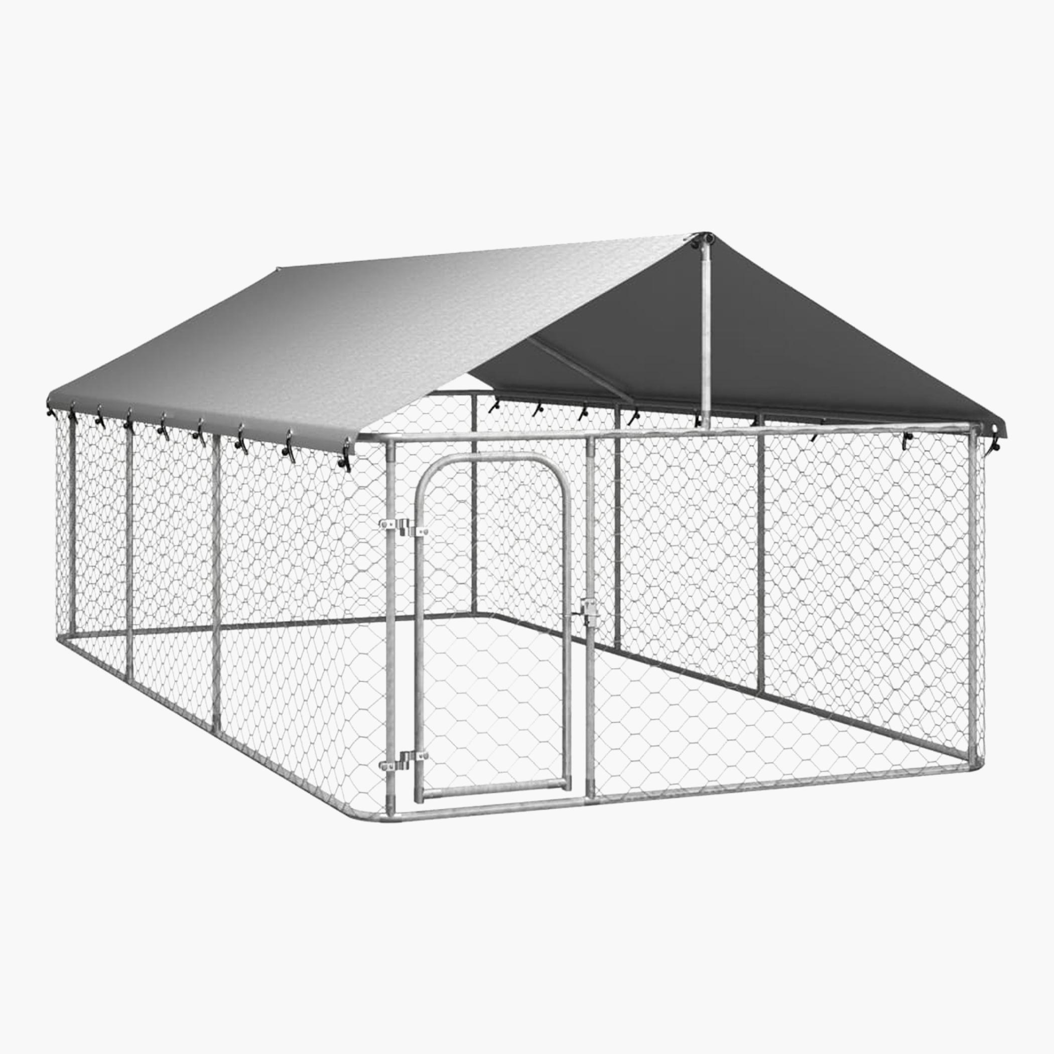 VidaXL Outdoor Dog Kennel with Roof - 400x200x150 cm