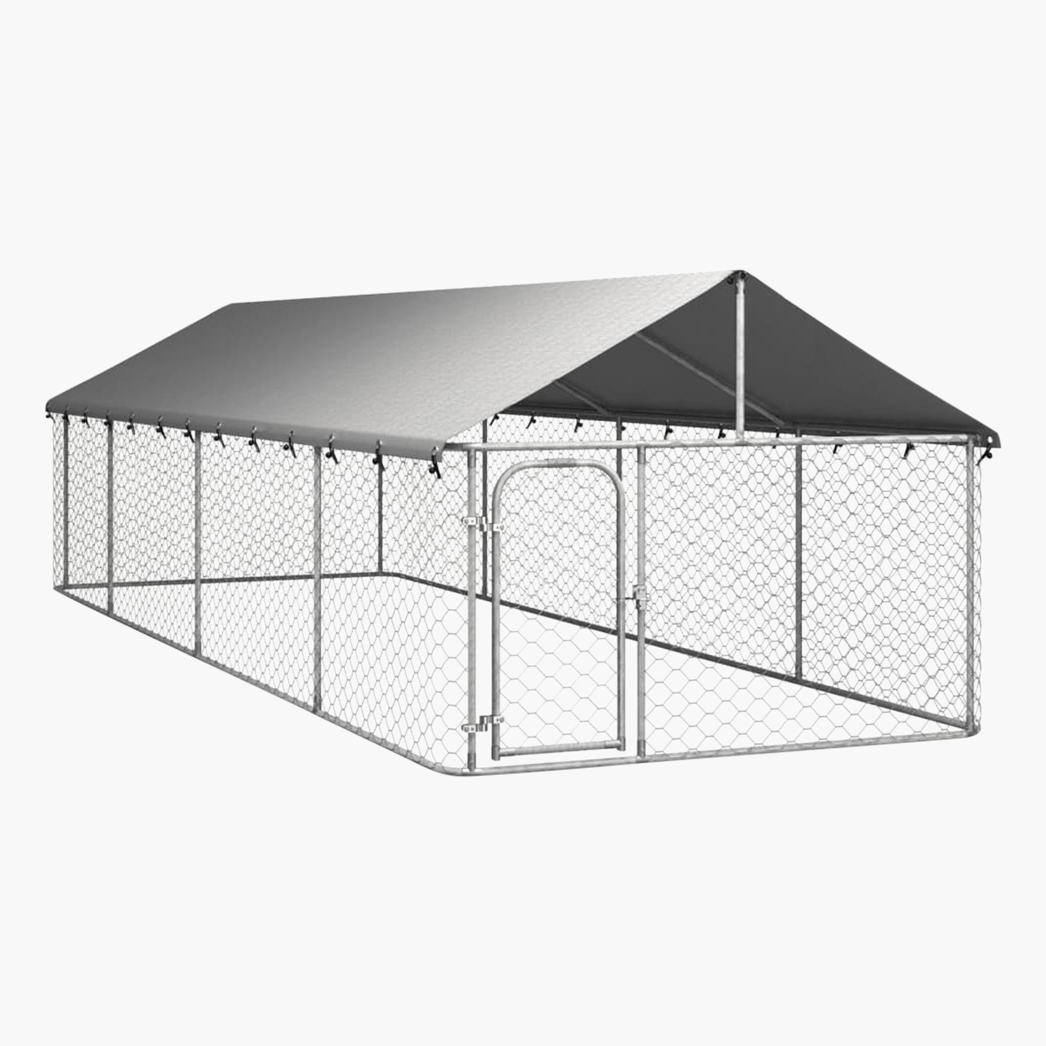 VidaXL Outdoor Dog Kennel with Roof - 600x200x150 cm