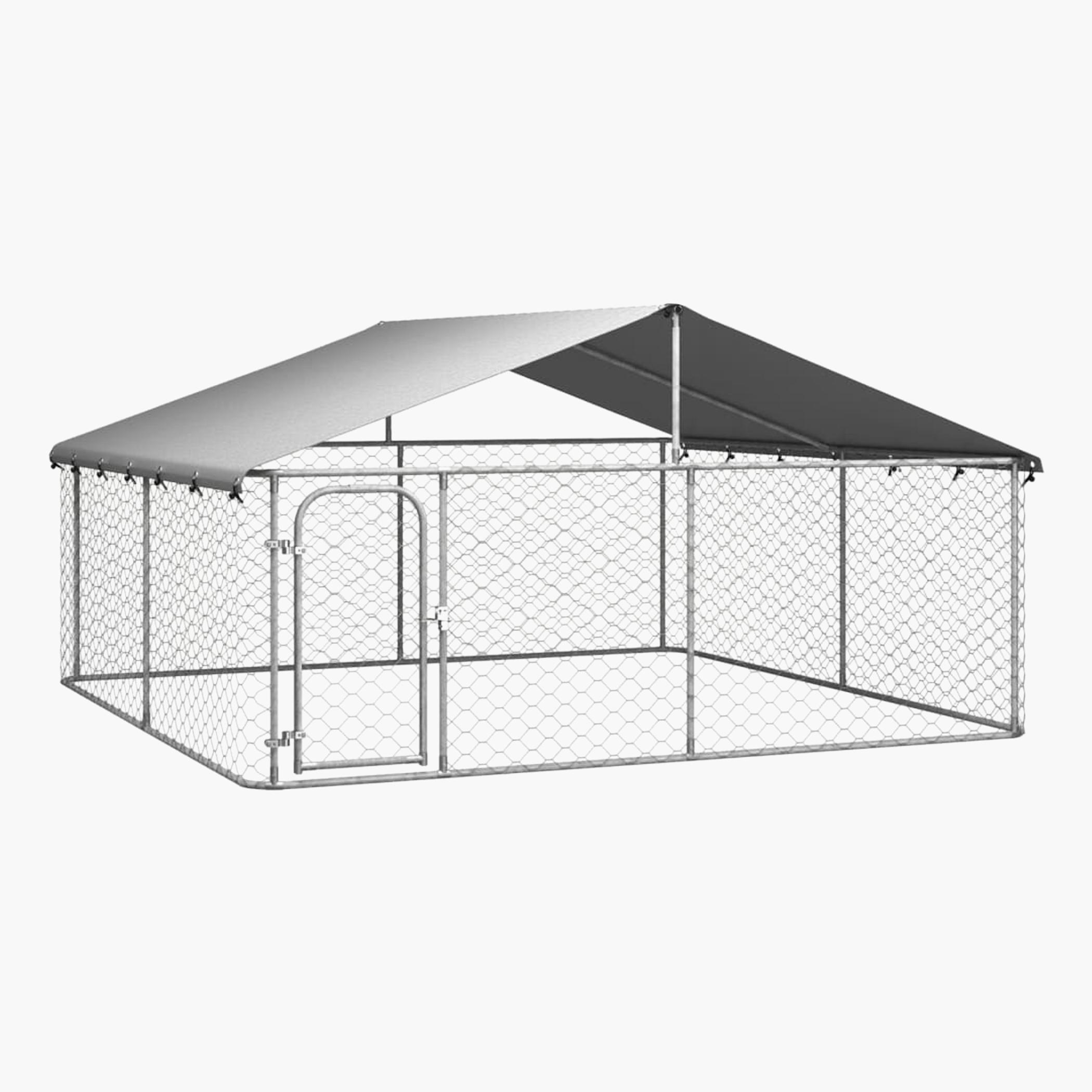 VidaXL Outdoor Dog Kennel with Roof - 300x300x150 cm