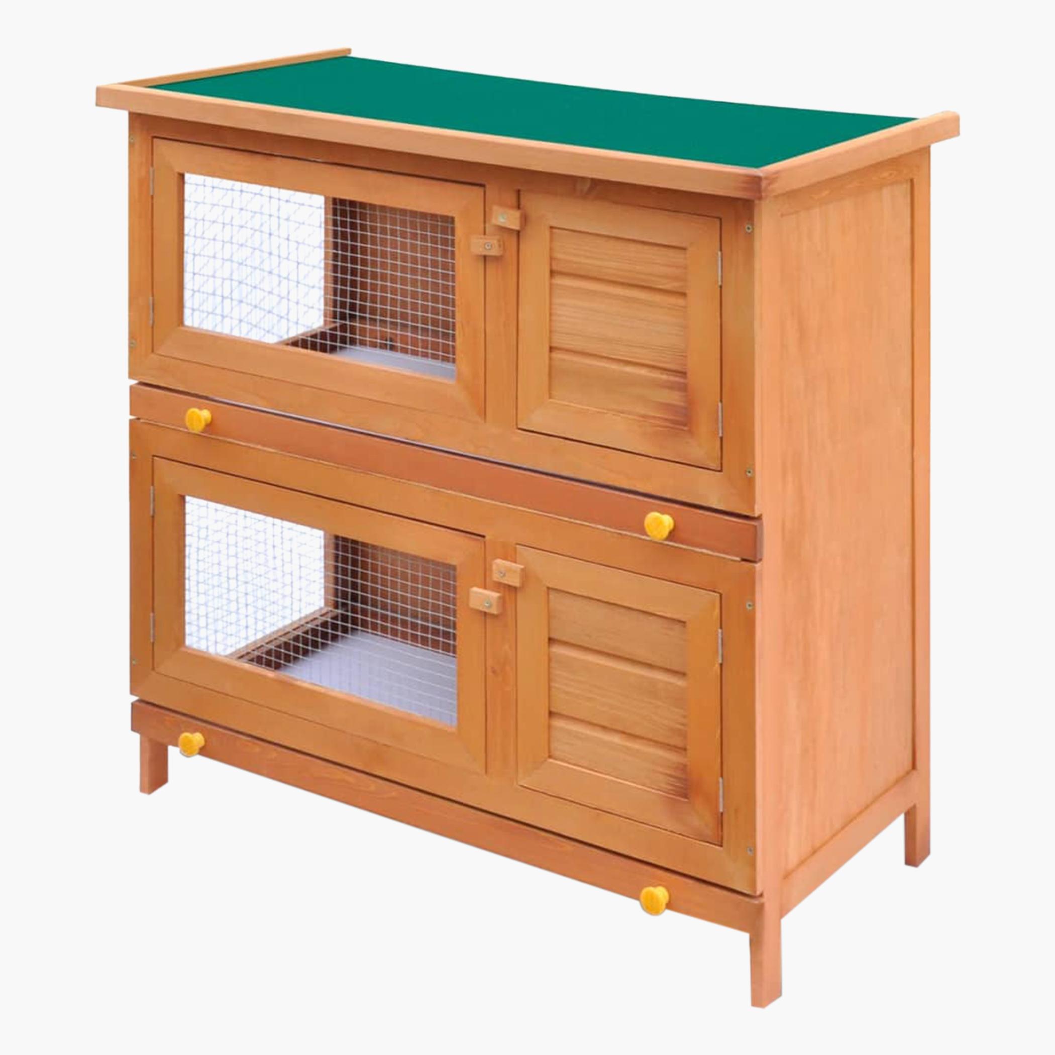Shop VidaXL 4-Door Outdoor Rabbit Hutch | Homecentre UAE