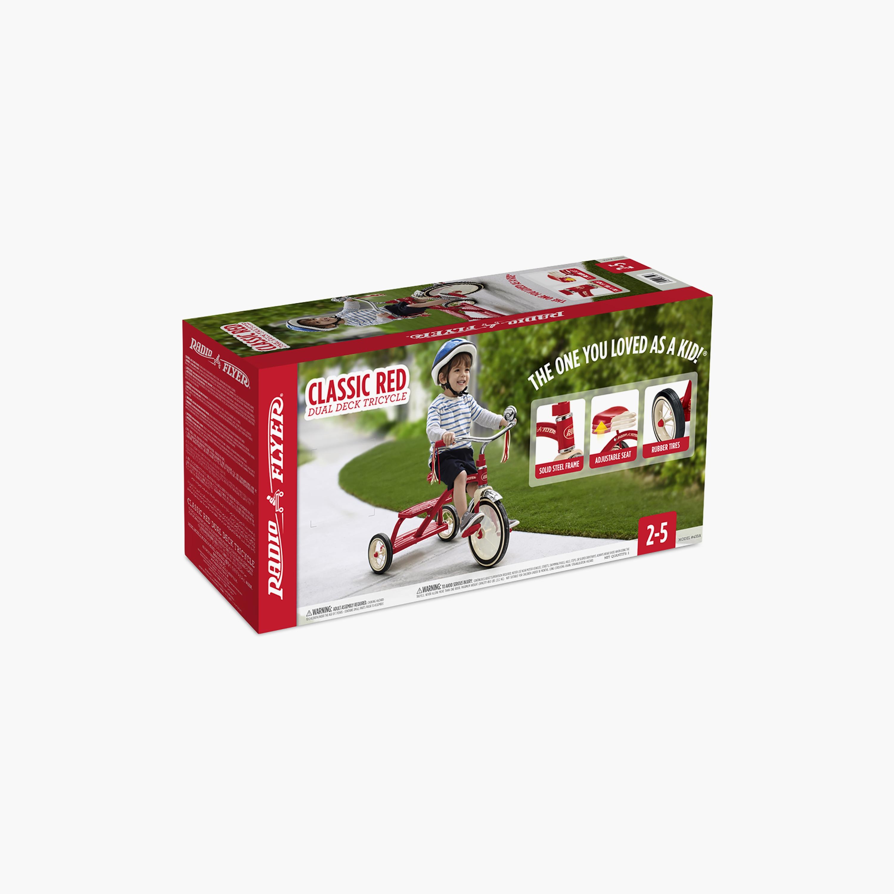 Radio Flyer 3 Wheels Dual Deck Trike - Red-toys-outdoor-bikesandrideons-trikes-image-3
