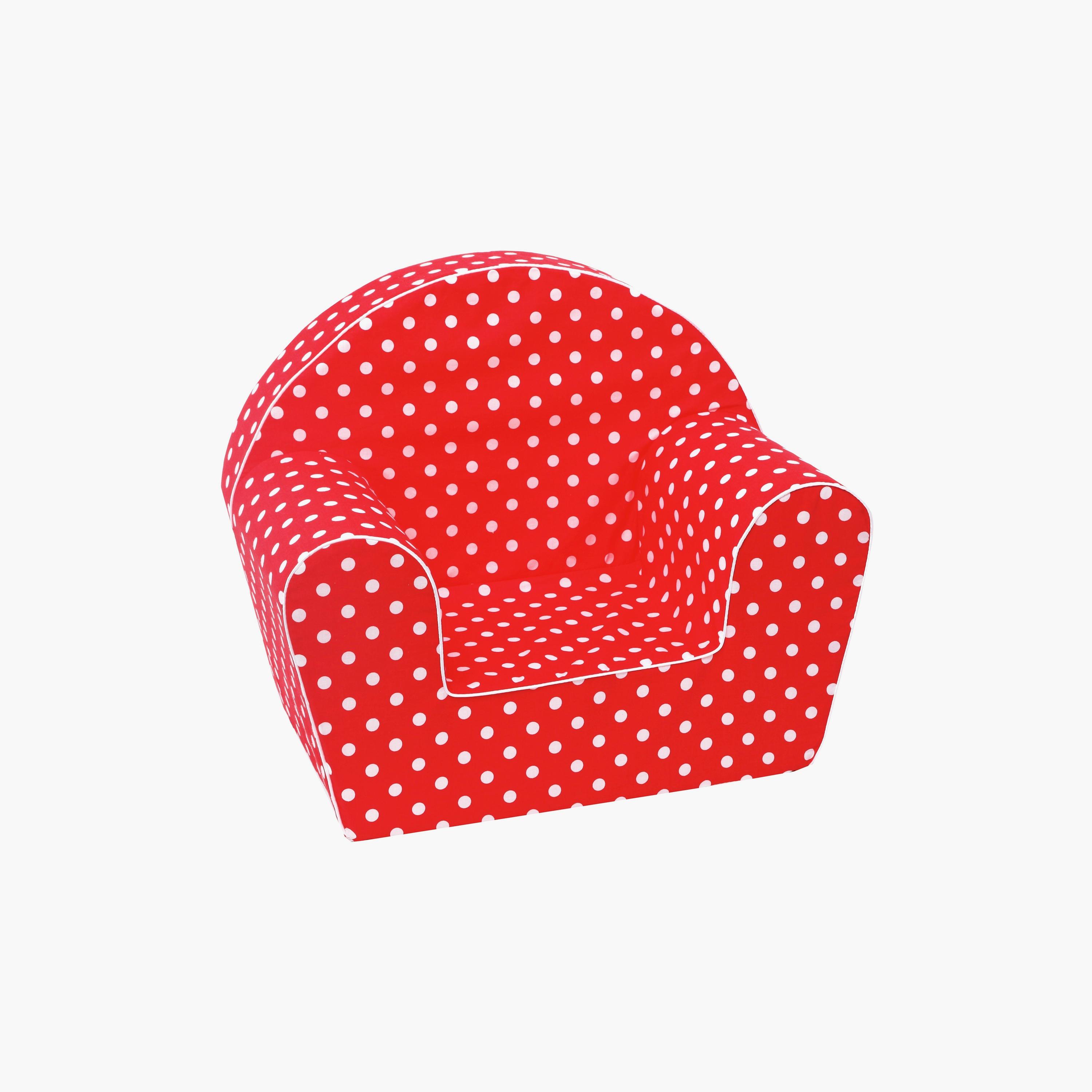 Delsit Polka Dots Printed Arm Chair - Red & White-baby-nursery-furniture-chairsandtables-image-1