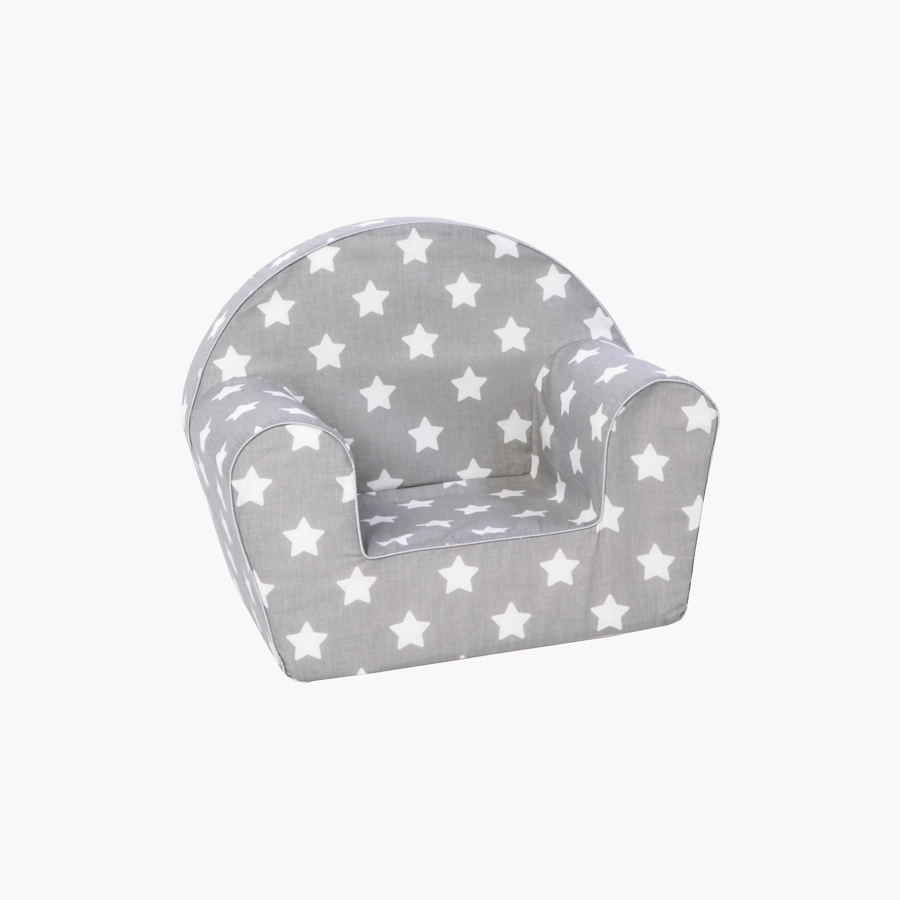 كرسي بذراعين مطبوع نجوم من ديلسيت - رمادي وأبيض-baby-nursery-furniture-chairsandtables-image-1