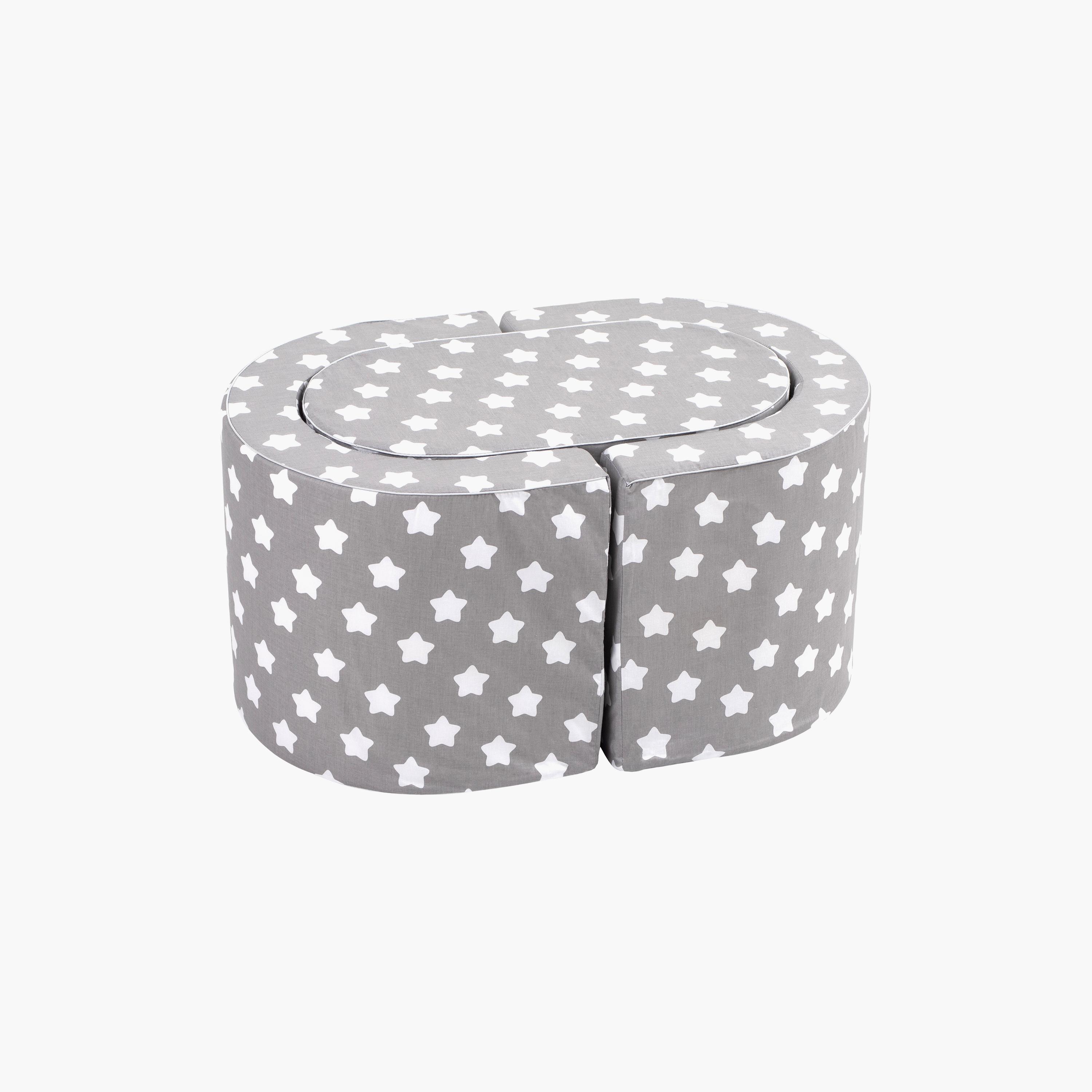 Delsit Stars Printed Table with 2-Piece Chair - Grey-baby-nursery-furniture-chairsandtables-image-1