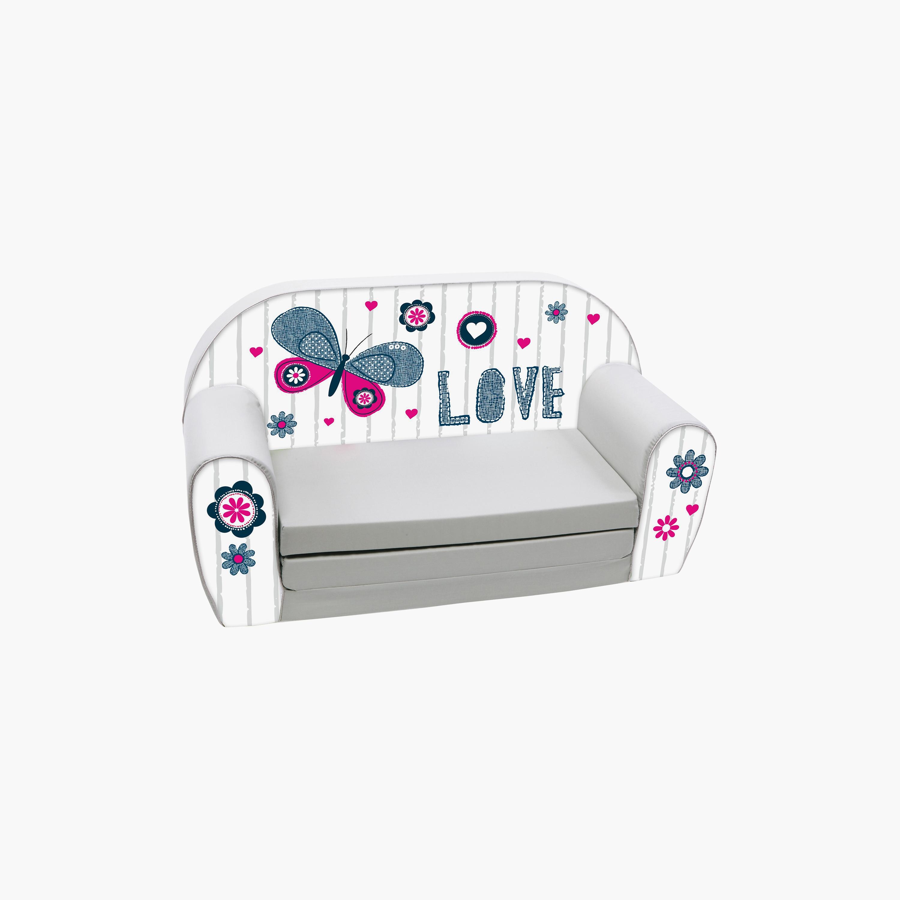 Delsit Printed Sofa Cum Bed - Love - Grey-baby-nursery-furniture-chairsandtables-image-1