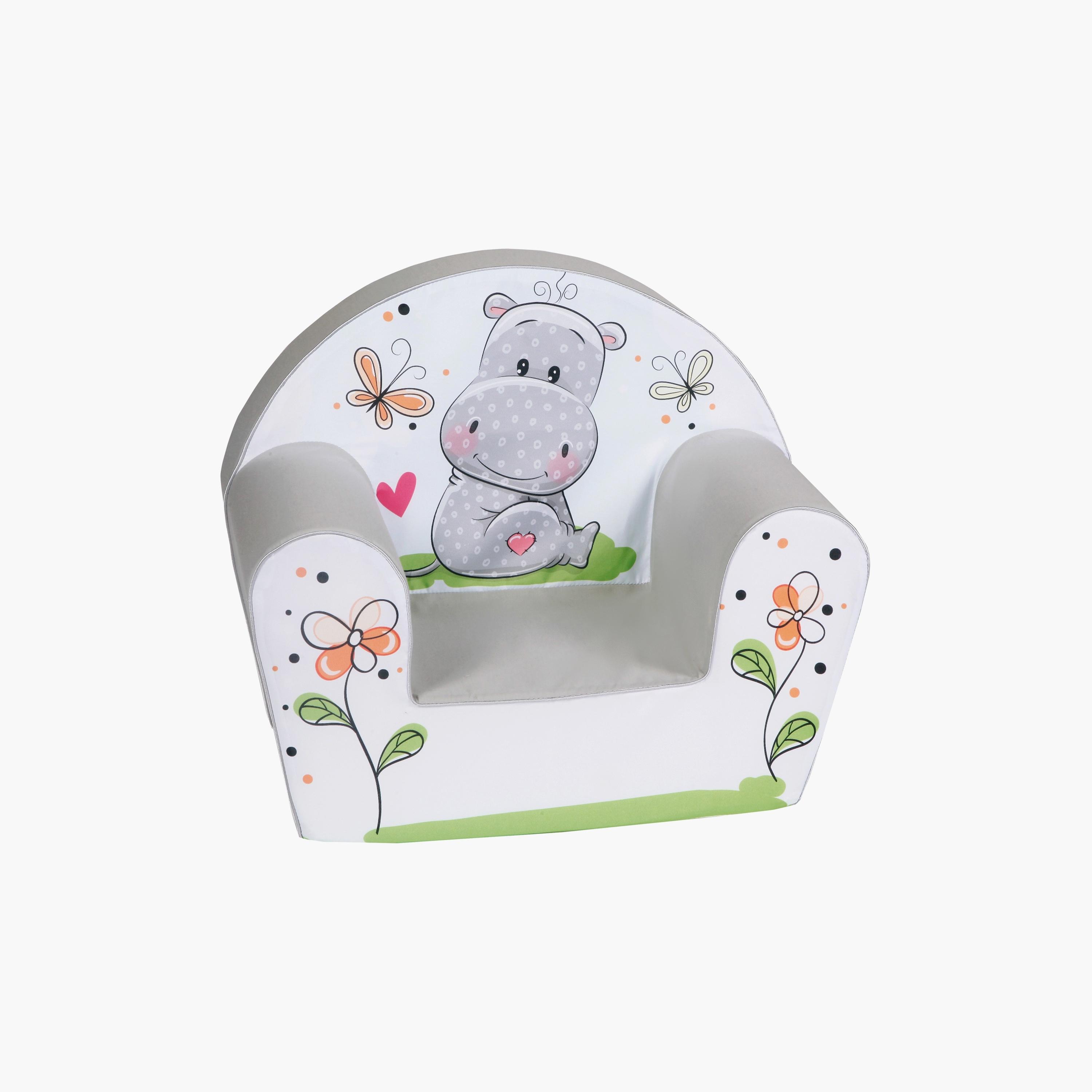 Delsit Printed Arm Chair - Hippo - Grey-baby-nursery-furniture-chairsandtables-image-1