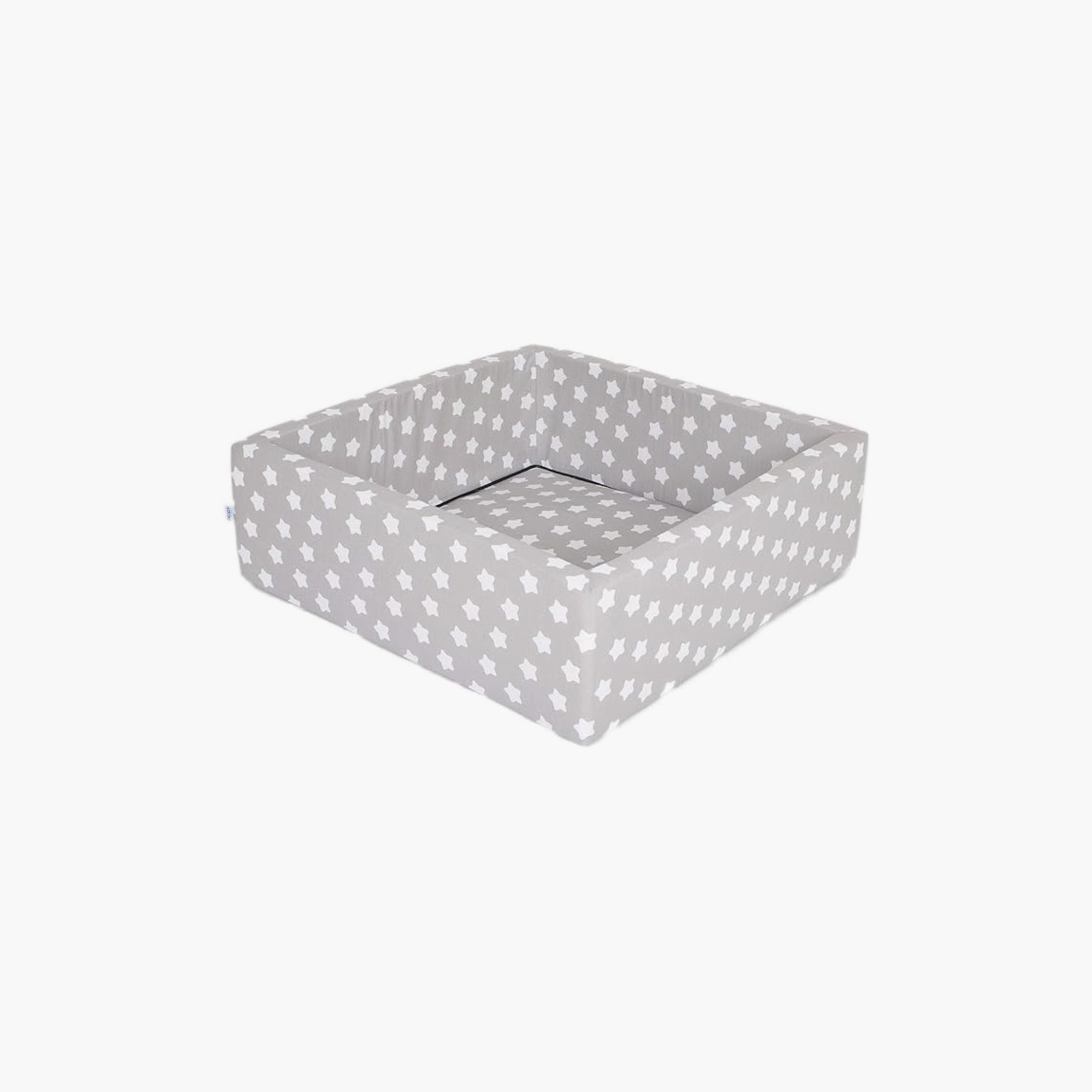 Delsit Stars Printed Square Dry Pool with Balls - Grey & White-toys-outdoor-poolandbeach-pools-image-1