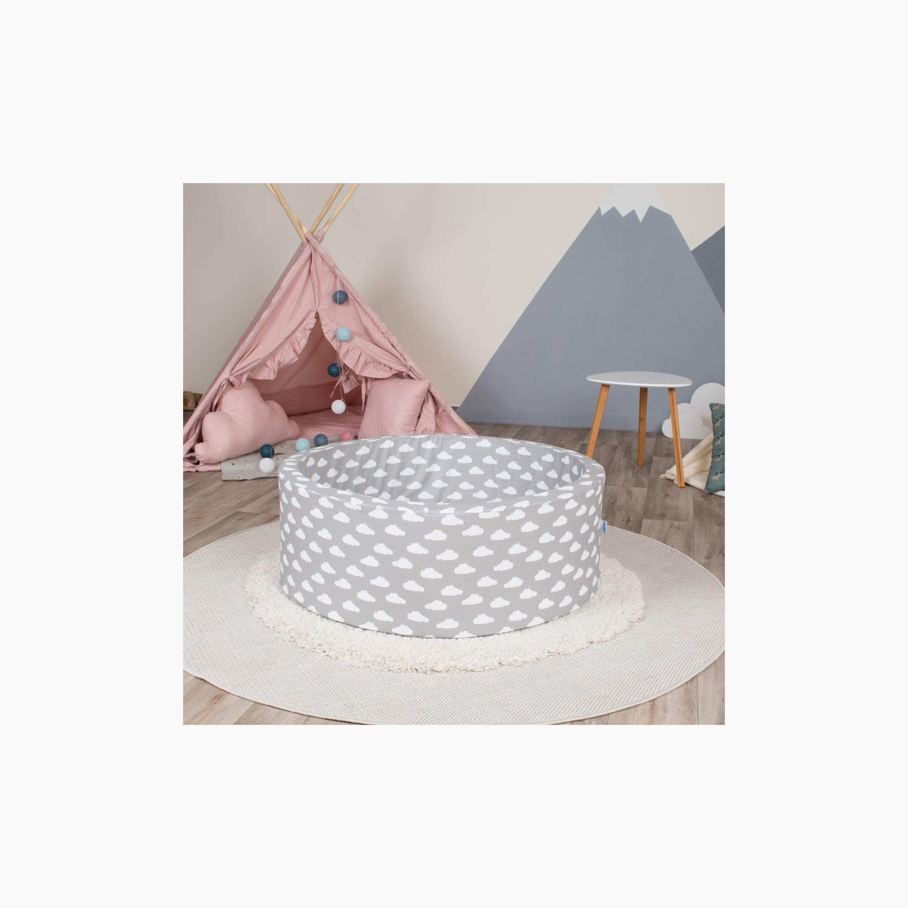 Delsit Clouds Printed Dry Pool with Balls - Grey & White-toys-outdoor-poolandbeach-pools-image-2