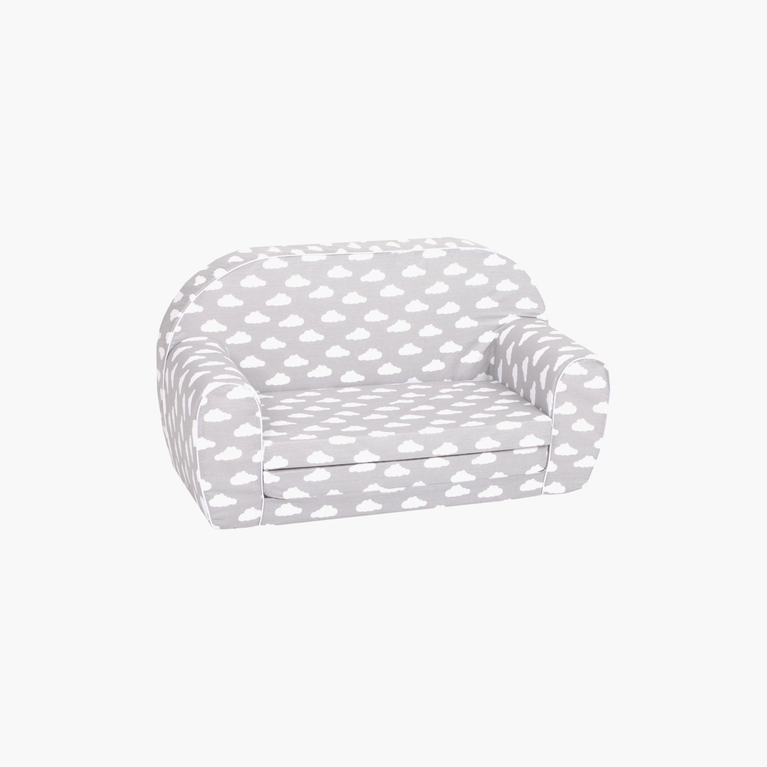 Delsit Clouds Printed Sofa Cum Bed - Grey & White-baby-nursery-furniture-chairsandtables-image-1