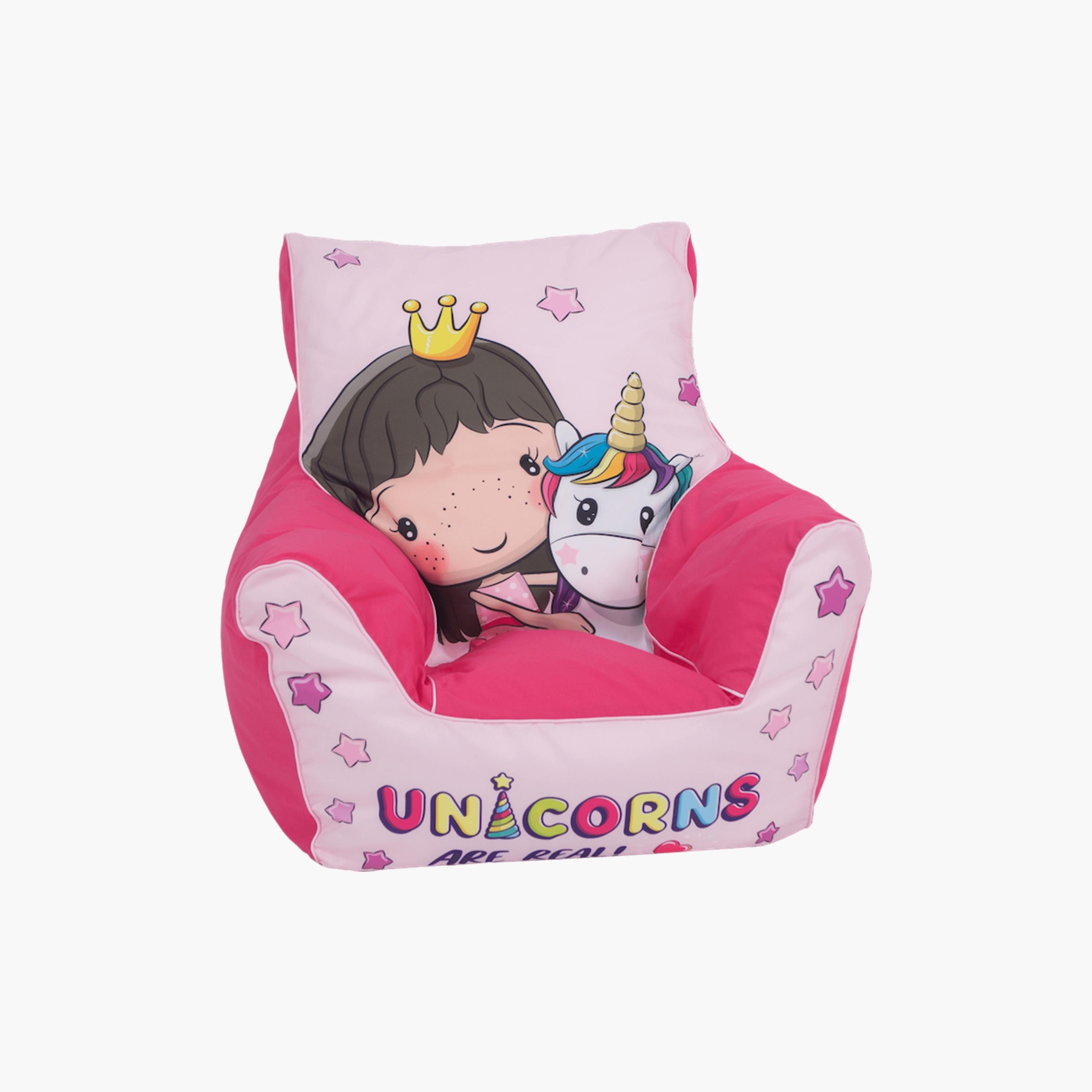 Delsit Printed Bean Chair - Unicorn are Real-baby-nursery-furniture-chairsandtables-image-1
