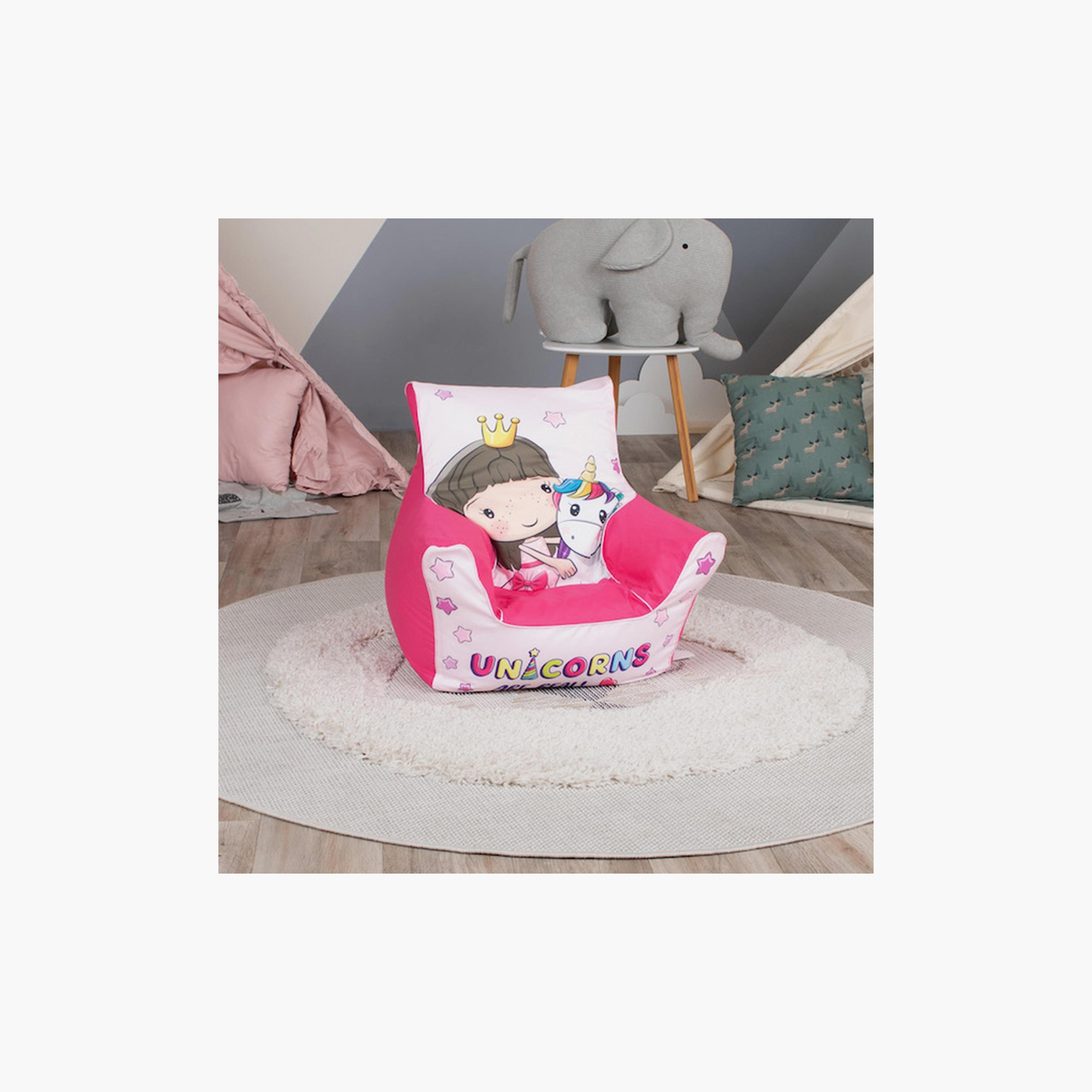 Delsit Printed Bean Chair - Unicorn are Real-baby-nursery-furniture-chairsandtables-image-2