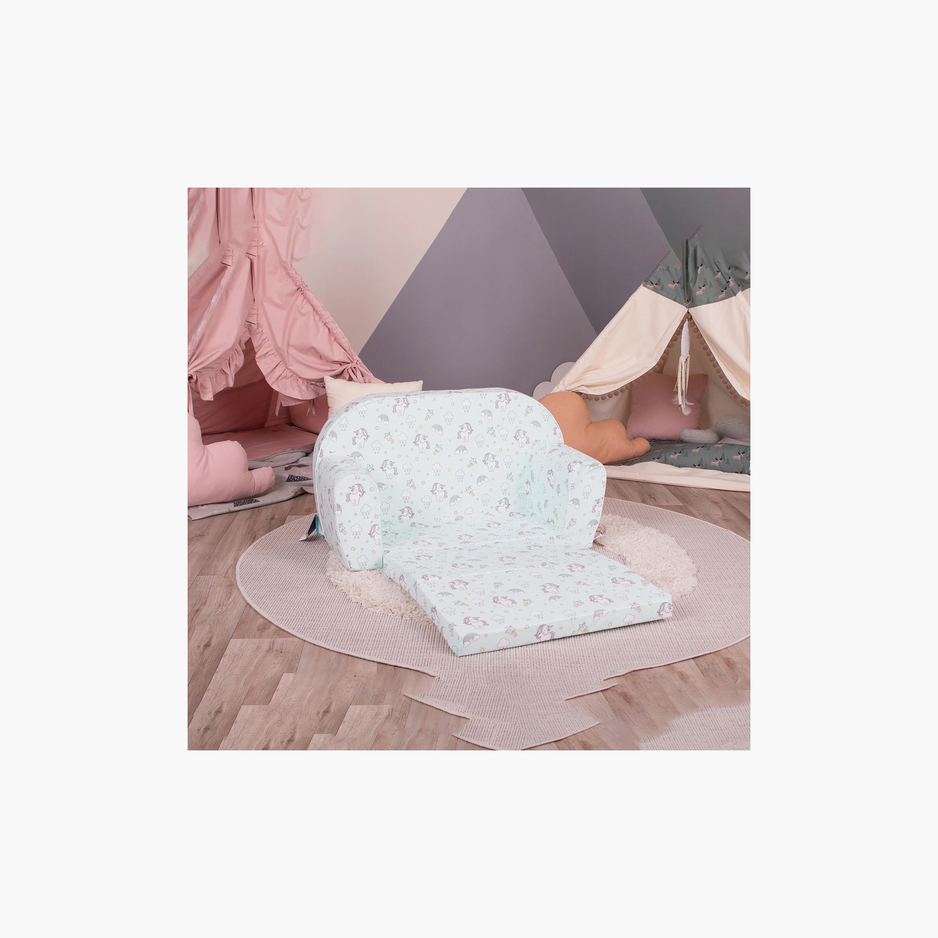 Delsit Printed Sofa Cum Bed - Unicorns - Mint Green-baby-nursery-furniture-chairsandtables-image-3