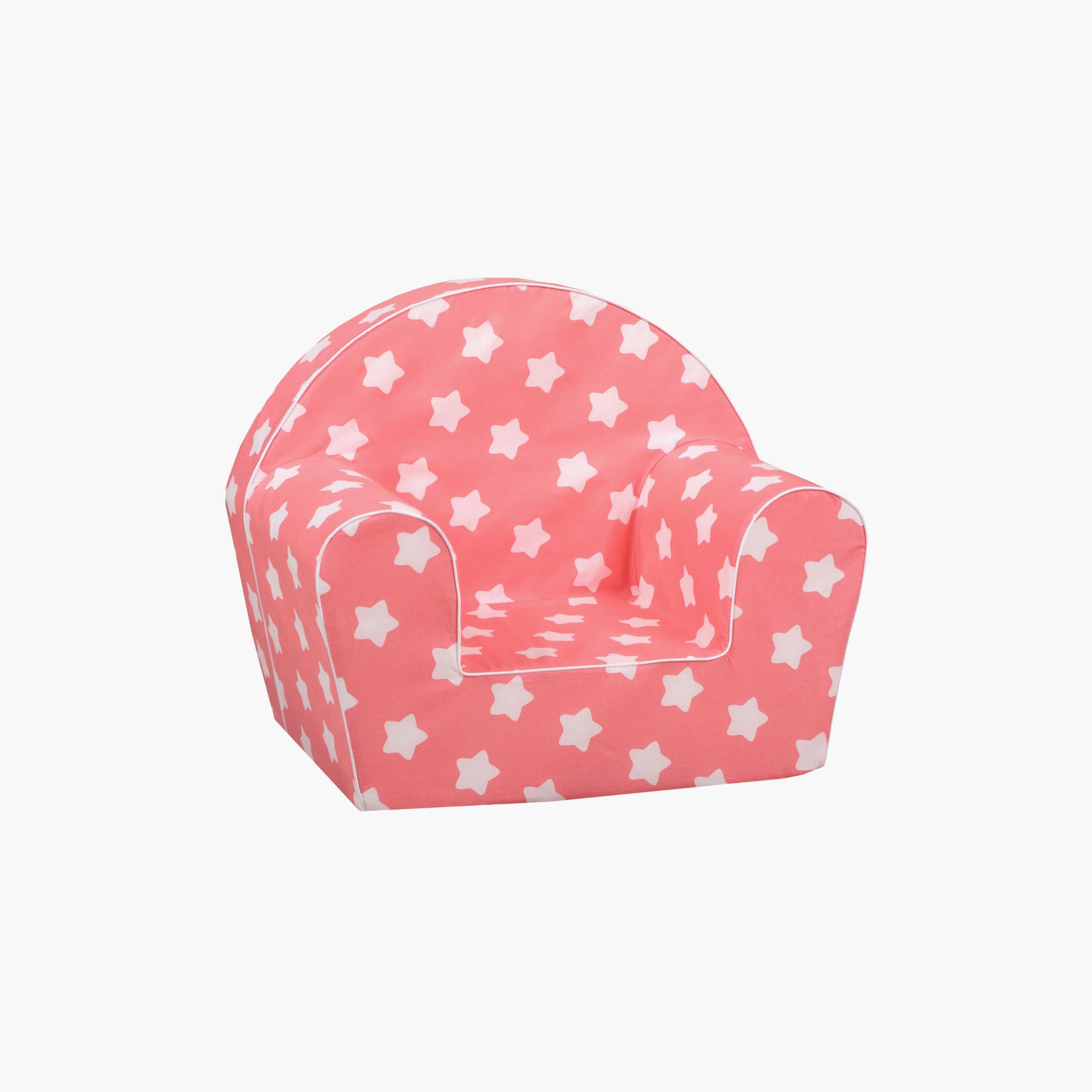 Delsit Stars Printed Arm Chair - Pink & White-baby-nursery-furniture-chairsandtables-image-1