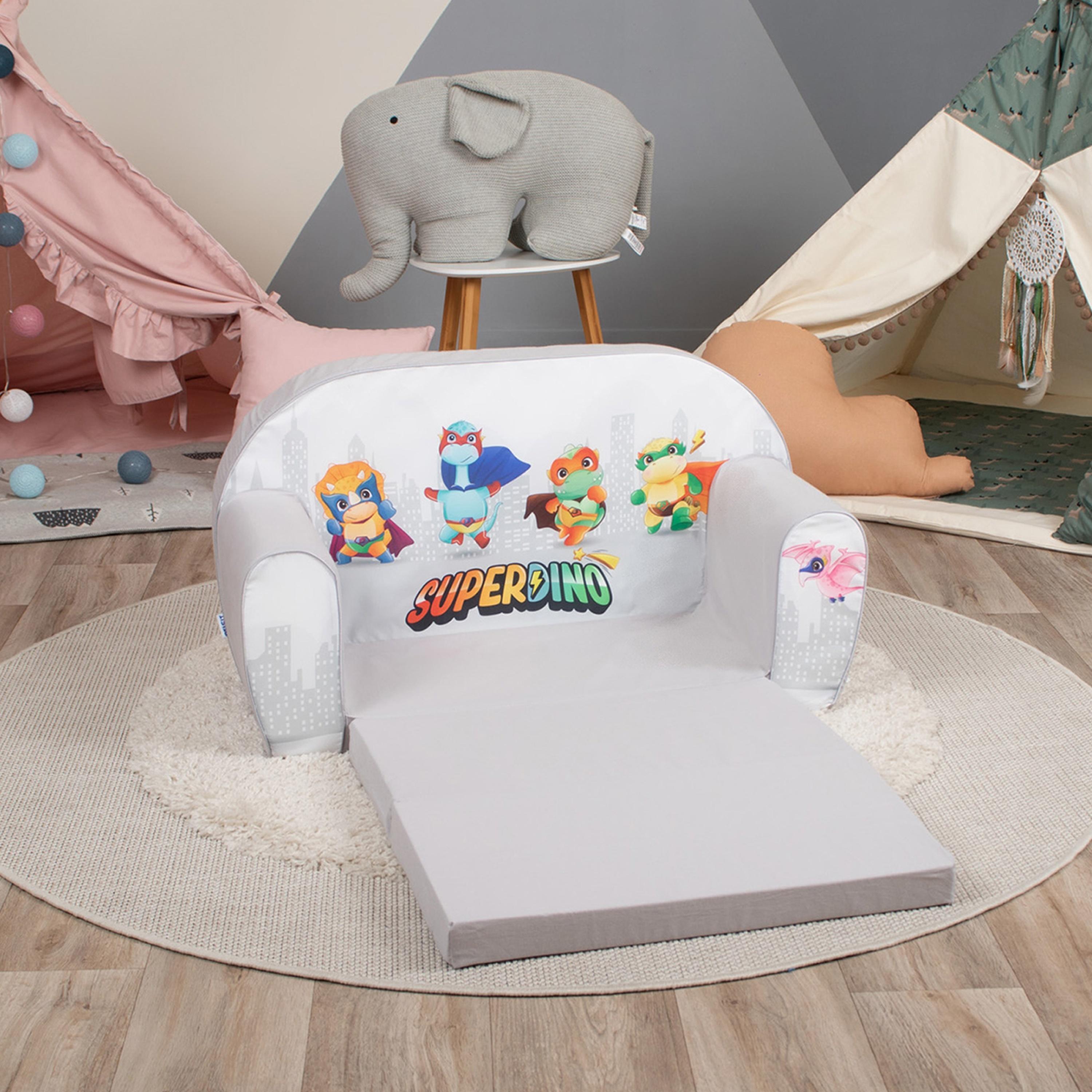 Delsit Printed Sofa Cum Bed - Dinos - Grey-baby-nursery-furniture-chairsandtables-image-2