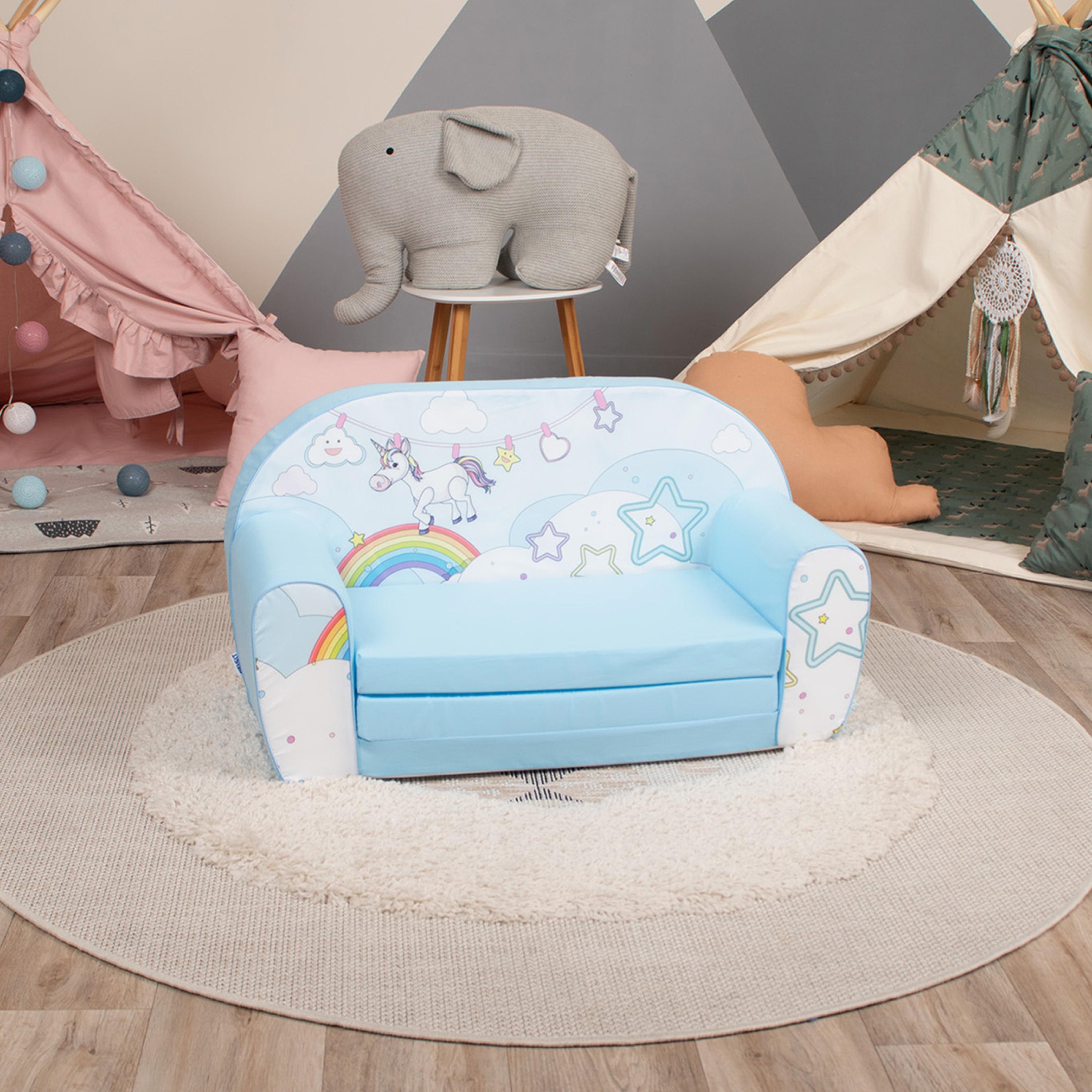 Delsit Printed Sofa Cum Bed - Unicorn / Rainbow-baby-nursery-furniture-chairsandtables-image-1