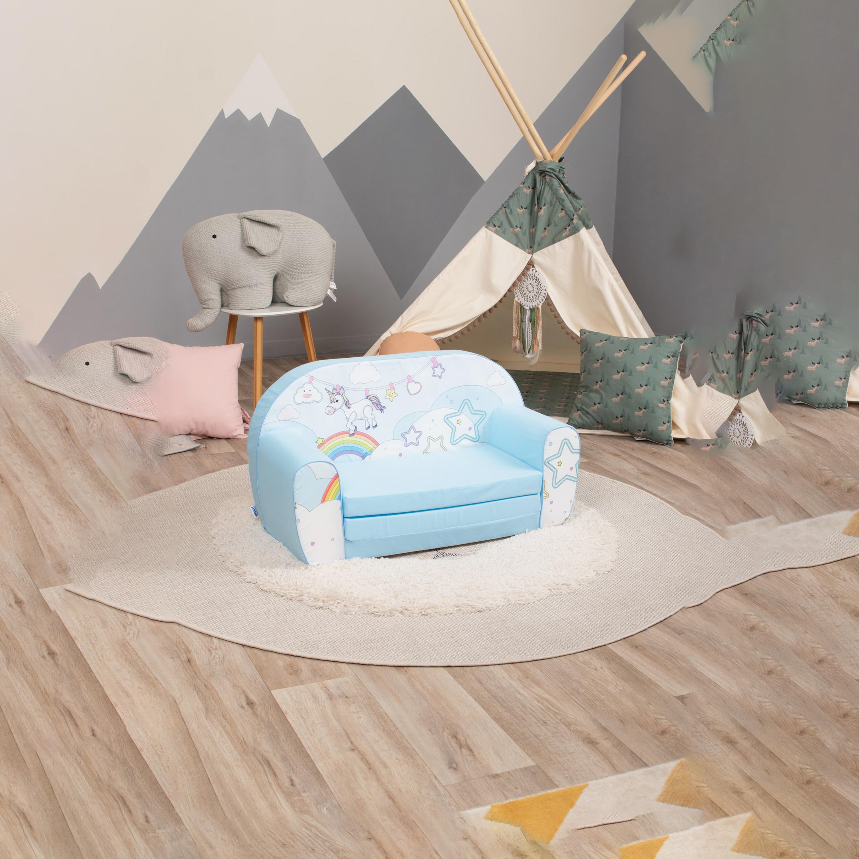 Delsit Printed Sofa Cum Bed - Unicorn / Rainbow-baby-nursery-furniture-chairsandtables-image-2
