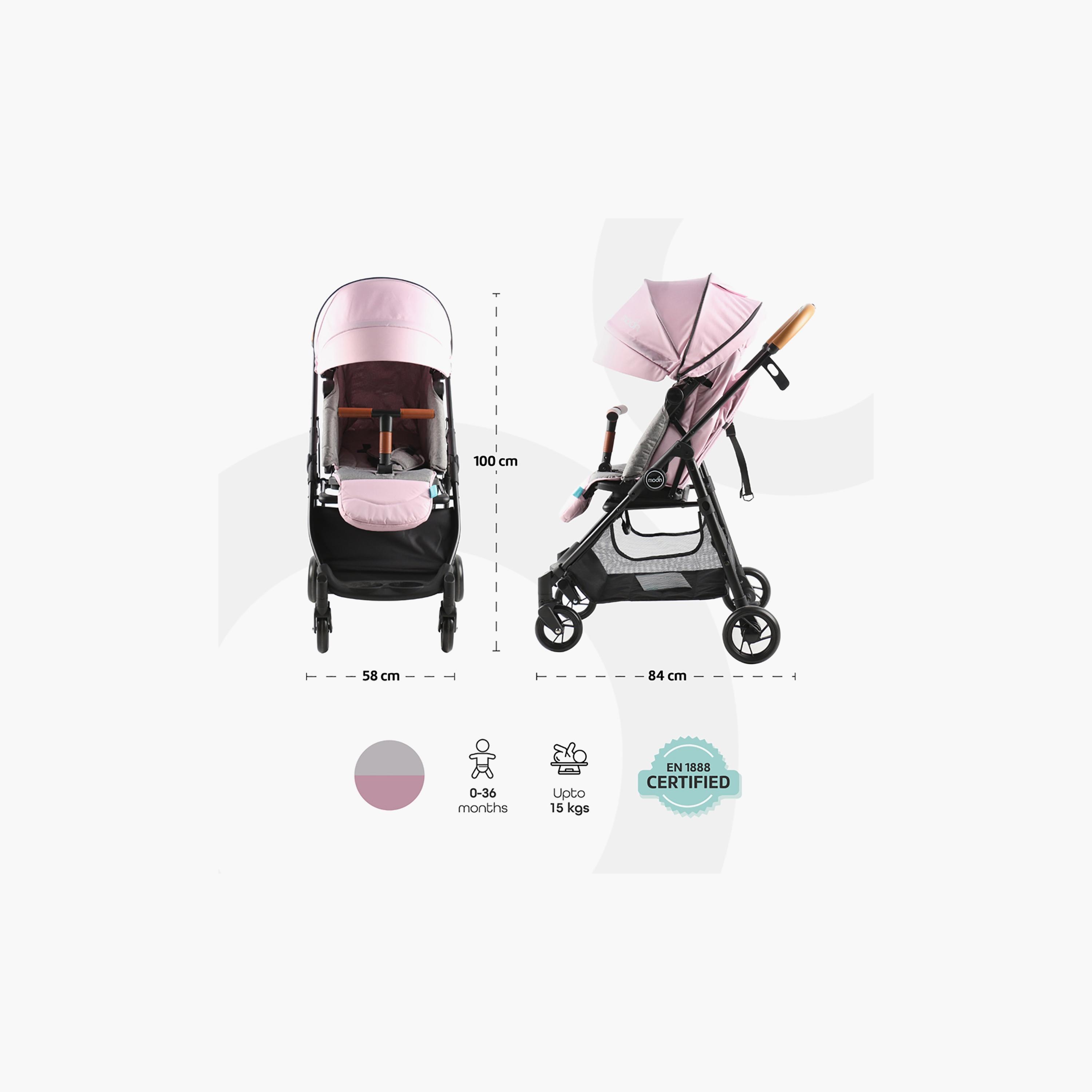 عربة أطفال ريفو قابلة للدوران 360 درجة من موون، وردي-baby-gear-strollersandprams-strollers-image-2