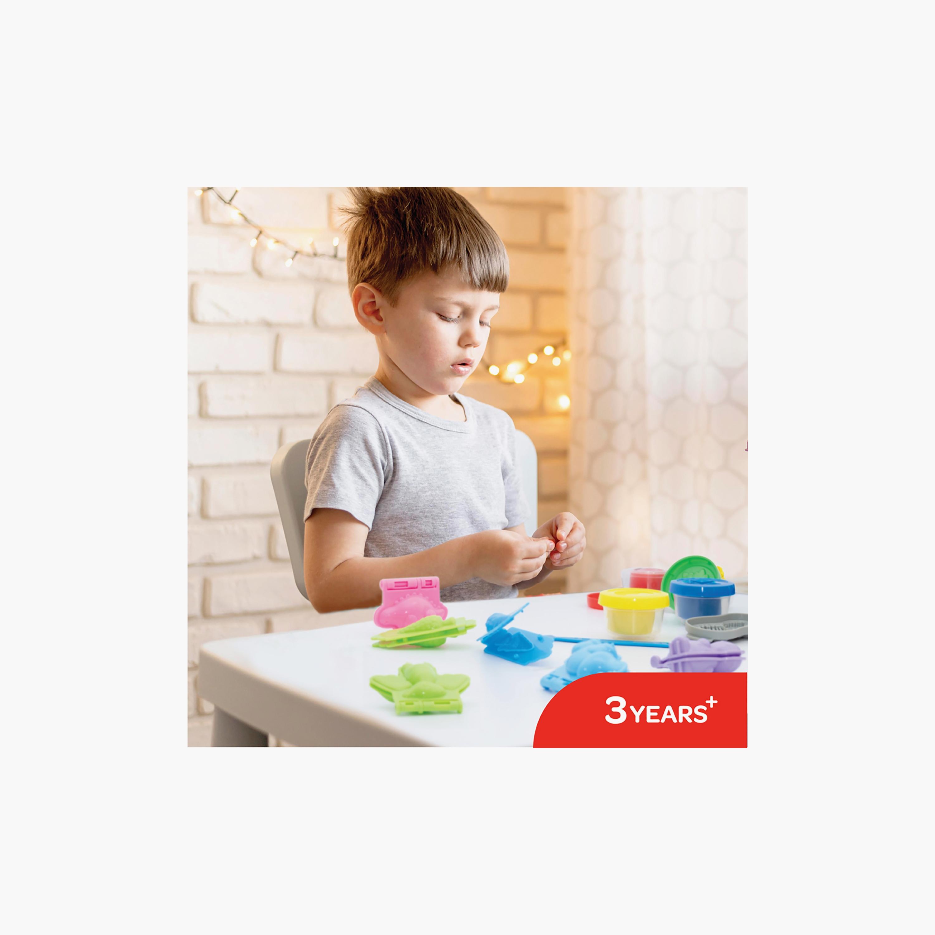 Moon 4-Piece Funny Dino Dough Creations Set with Molds, Multicolour, 3 Years+-school-artsandcrafts-image-3